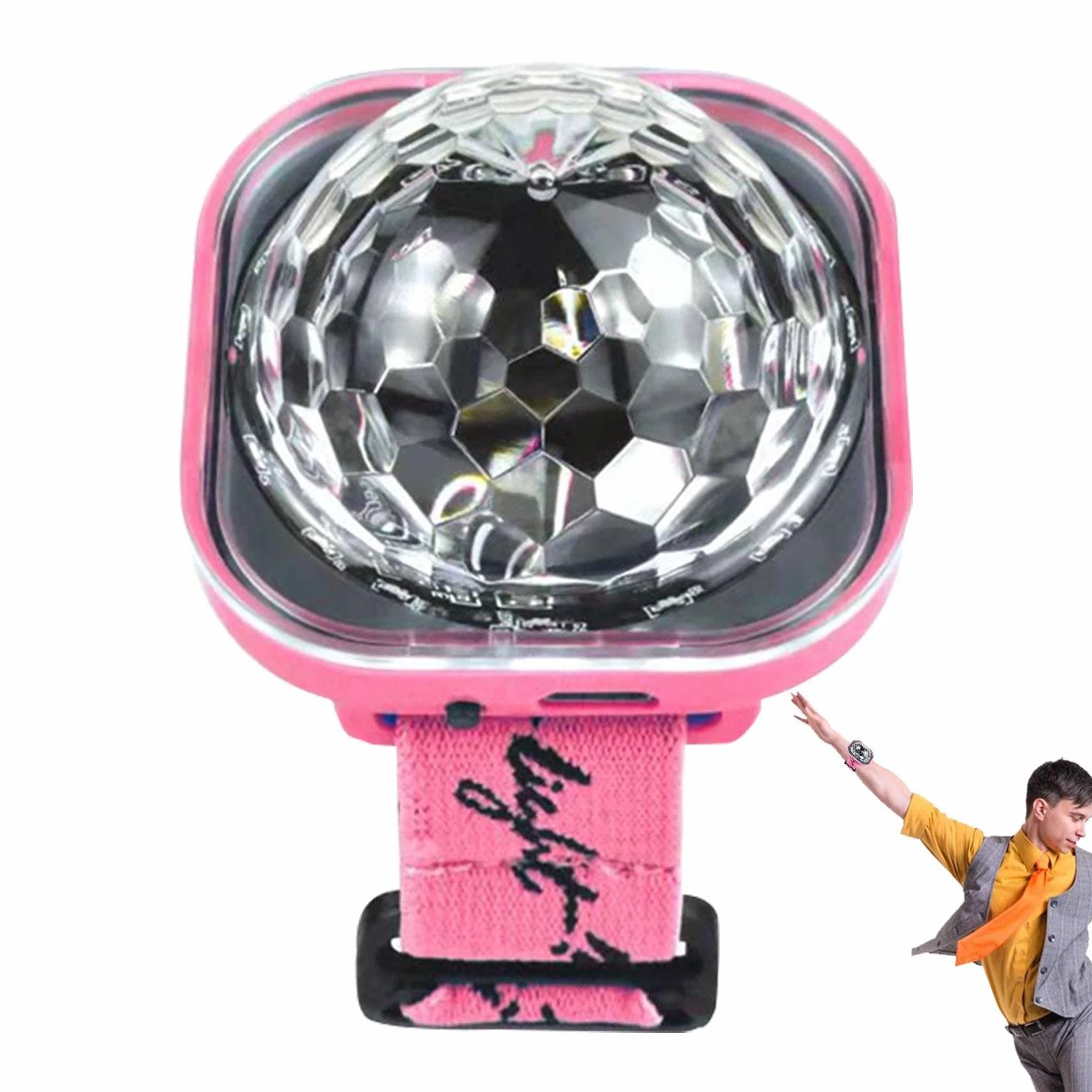 ?wiat? dyskotekowe | Zegarek LED Light z aktywacj? d?wi?kiem - Przeno?na kula lustrzana USB Disco Light Up Bransoletka dla dzieci, dekoracji domu lub samochodu, adowalna