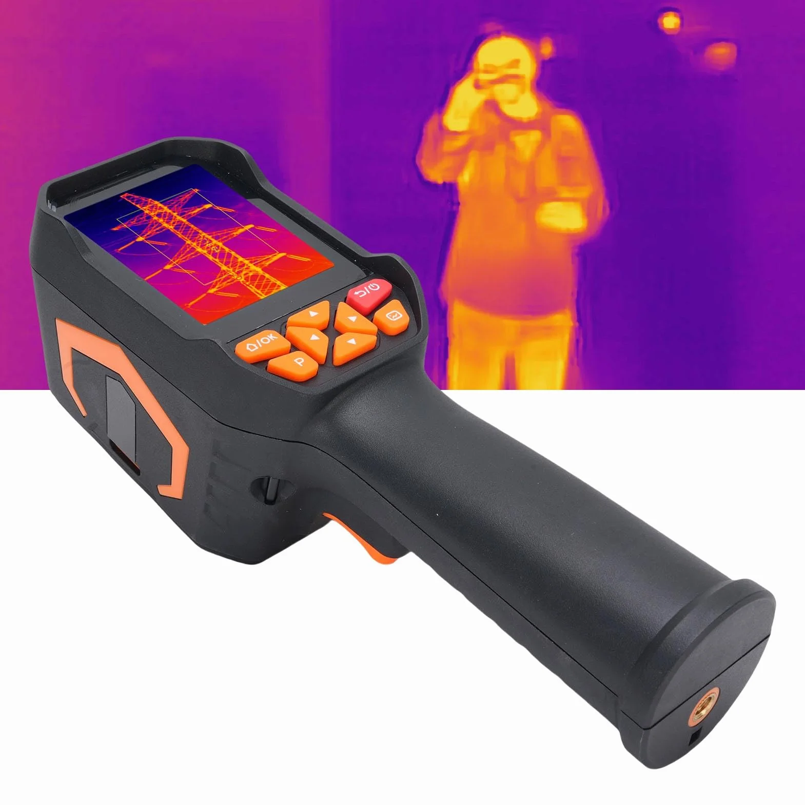 Topiky Handheld Termiczna Kamera Termiczna, Kamera do Obrazowania Termicznego, Obraz Termiczny w Podczerwieni, -20 ° C do 550 ° C 8 GB Storage 25 Hz Ramina Klatek na Poziom