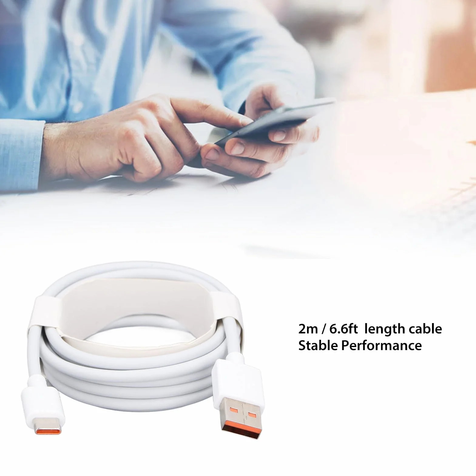 Kabel USB C, Szybkie ładowanie 120 W 6 A dla urządzeń 6,6 Stopy, Bezpieczeństwo Przede Wszystkim, z Zabezpieczeniem Przed Przeciążeniem, Zabezpieczeniem Przed Zwarciem