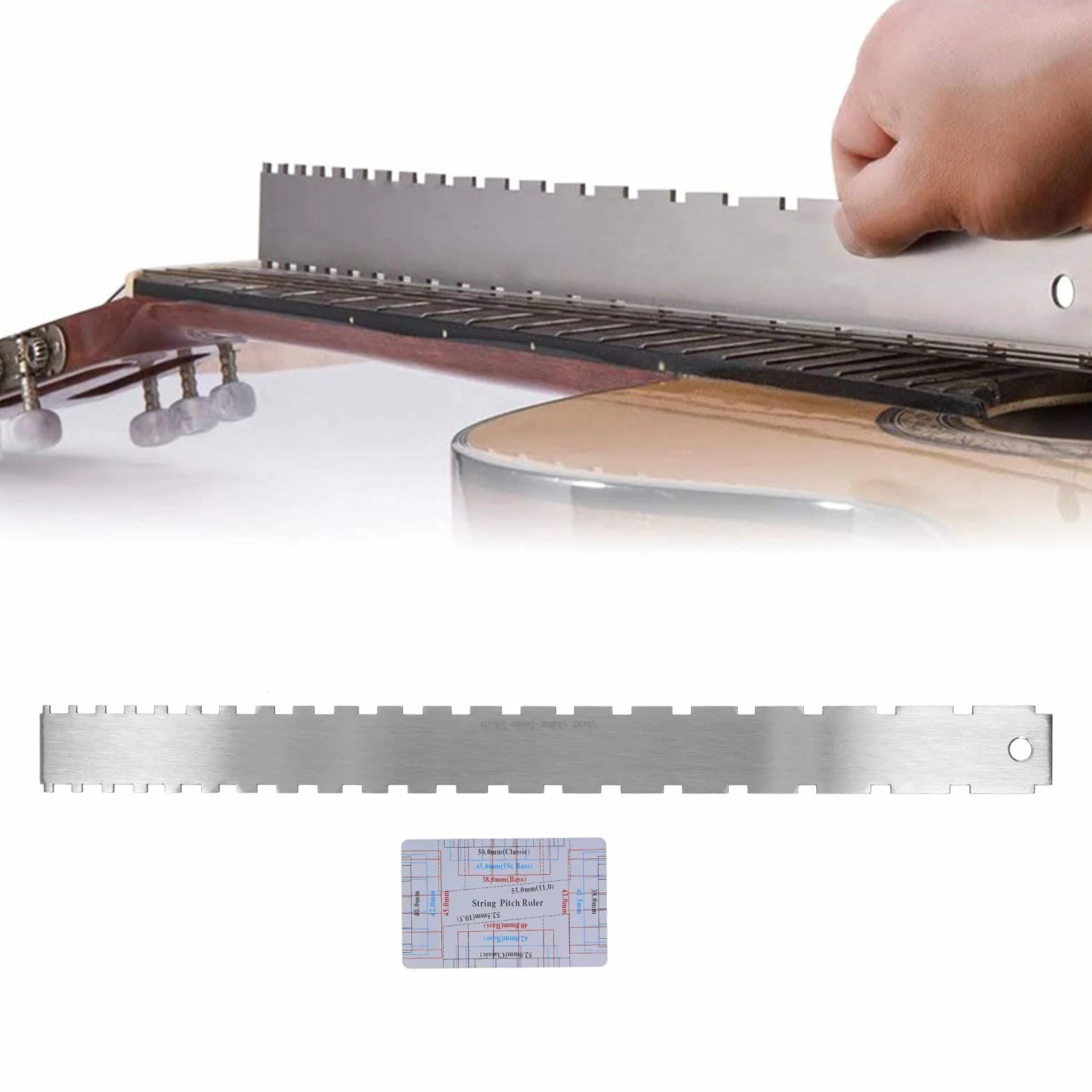 Generic Linijka Podziałki Strun Dokładne Narzędzie Pomiarowe do Gitary do Sprawdzania Prostości Gryfu Gitary Nadaje się Elektrycznych Gitar Akustycznych