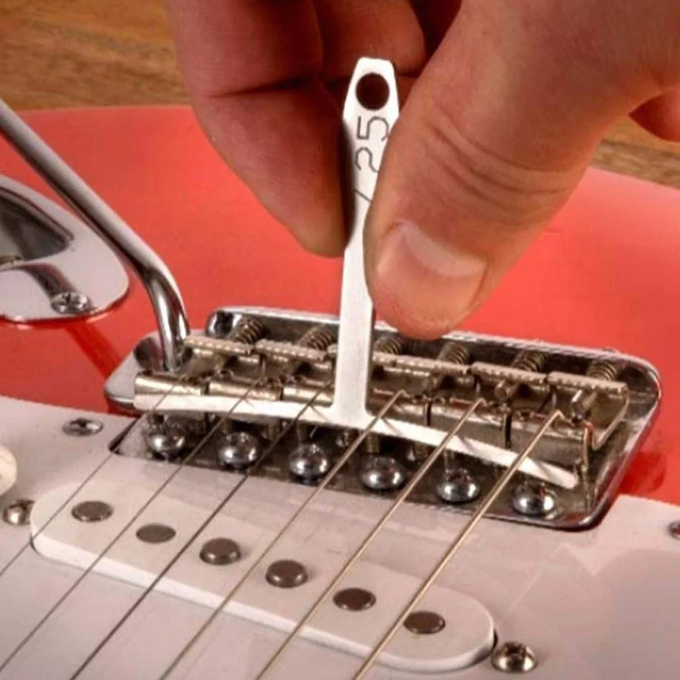 Uniwersalny miernik gitarowy, 9 szt. Miernik promienia do rysowania gitary do naprawy i konserwacji gitary Miernik promienia Akcesoria gitarowe do instrumentów muzycznych