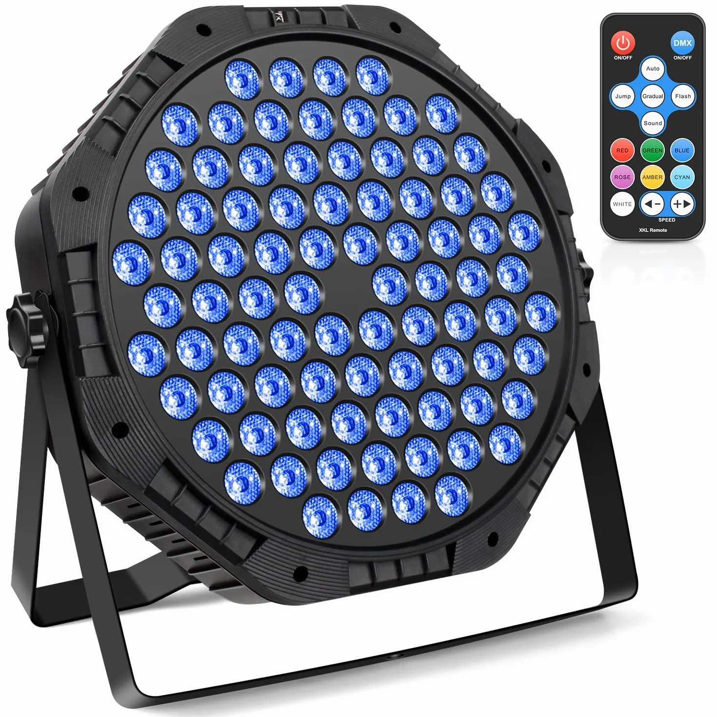 MOSFiATA Reflektor LED Par 72 W, światło sceniczne, oświetlenie dyskotekowe, oświetlenie imprezowe z 84 diodami LED RGB, na scenę, dyskotekę, DJ bar, wesele, haloween, Boże Narodzenie