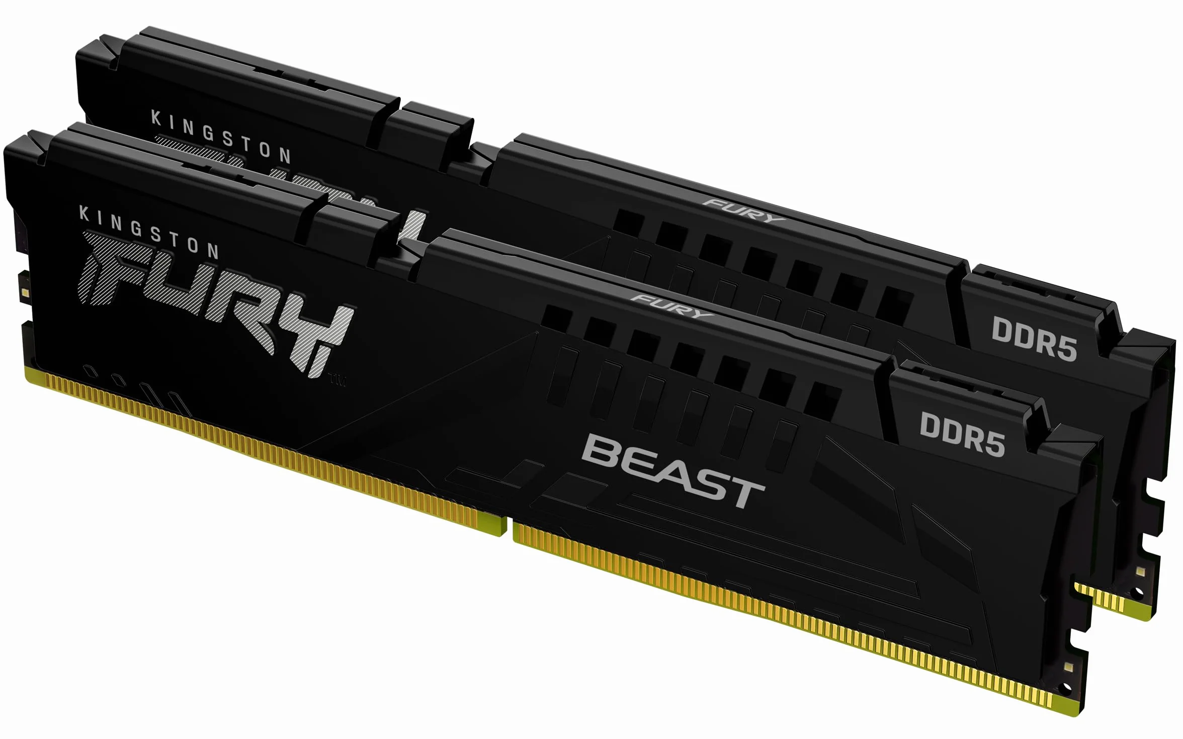 Kingston FURY Beast Black DDR5 32 GB (2 x 16 GB) 6000 MT/s CL30 DIMM zestaw pamięci do gier stacjonarnych z 2 AMD EXPO i Intel XMP - KF560C30BBEK2-32