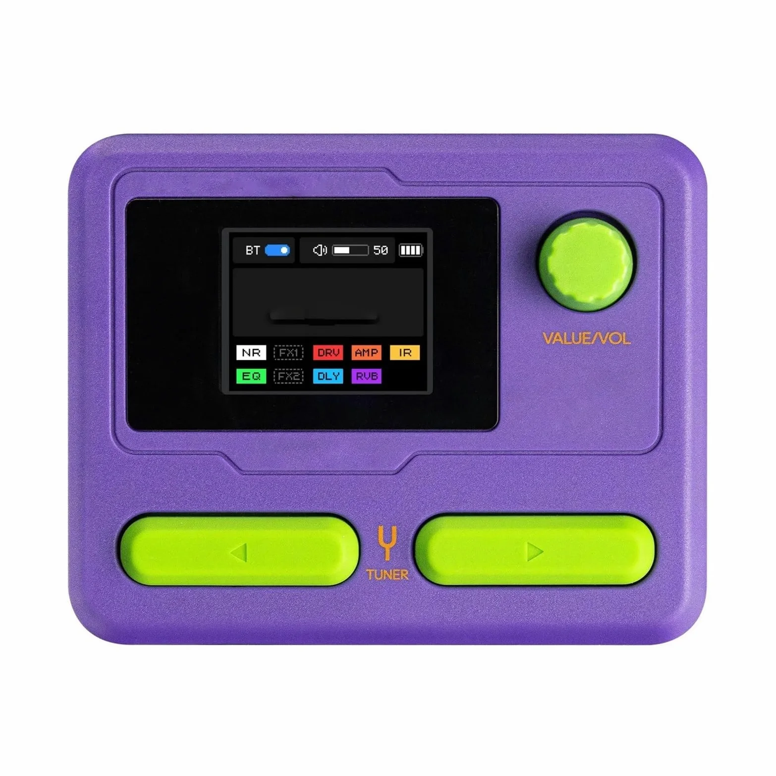Standardowy Pedał Efektowy Do Gitary Miniaturowy Wzmacniacz Gitarowo Basowy Z Efektem I Kolorowym Ekranem LCD 1.77 Cala(Purple)