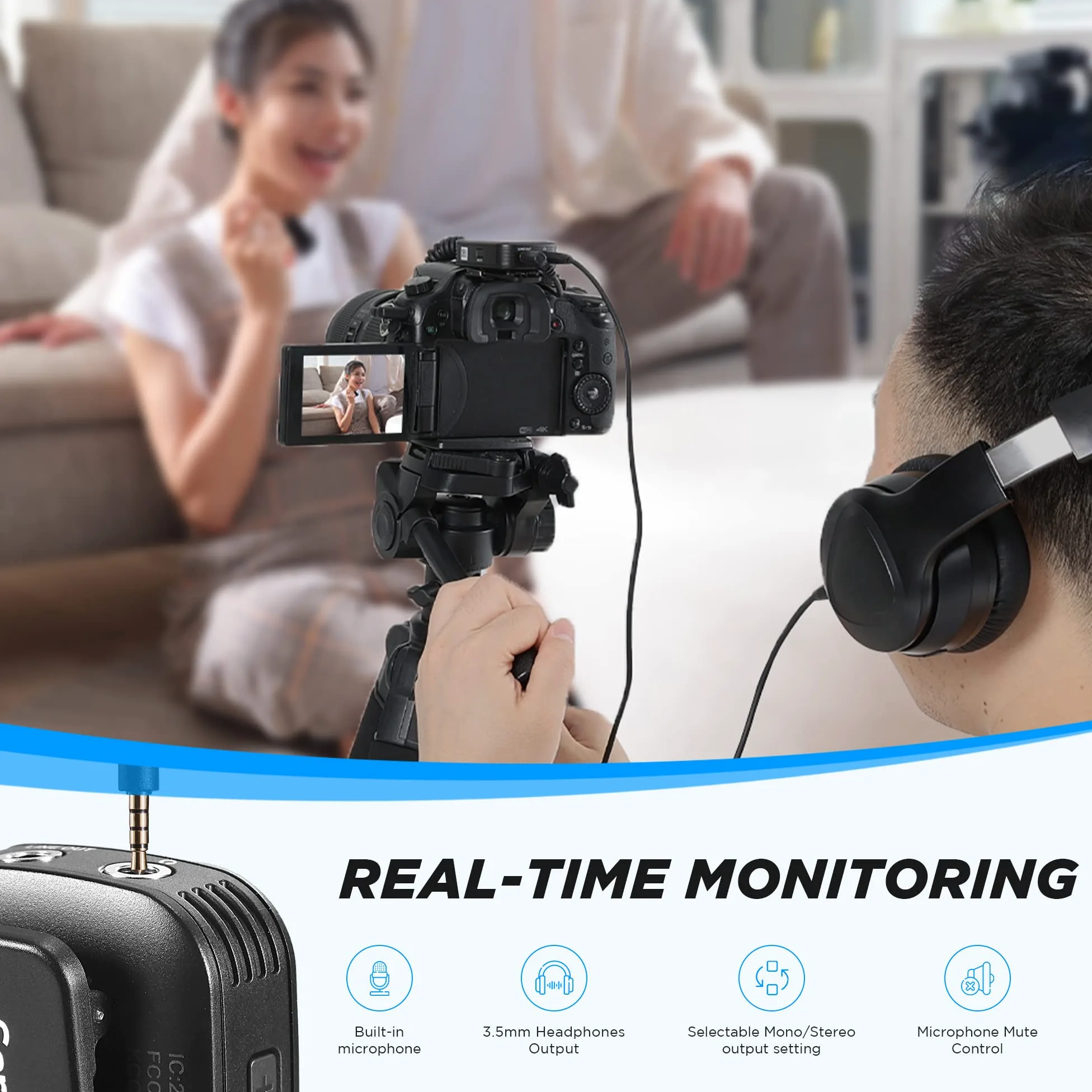 Saramonic Blink500 Prox Q20 bezprzewodowy mikrofon krawatowy, 10-godzinny akumulator, bezprzewodowy mikrofon do aparatu, komputera, iPhone'a, Andrioda, wywiadu nagraniowego, vlogów