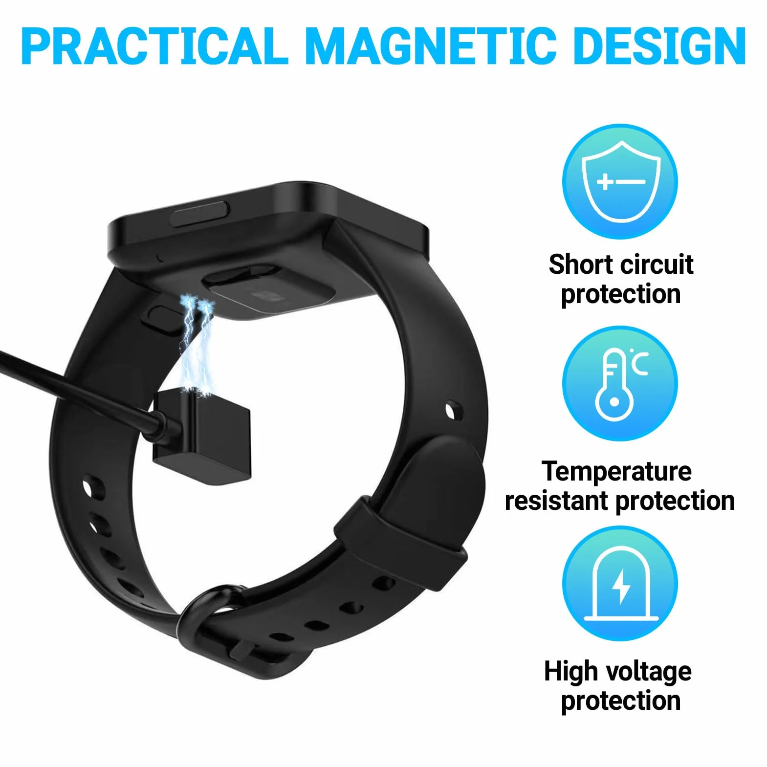 2 kable do ładowarki zegarka do zegarka Redmi Watch 5/5 Active/5 Lite/4/3 Active/3 Lite, 1 m kabel USB do ładowania kompatybilny z Xiaomi Smart Band 9/9 pro/8/8 Pro, USB 5 V 1A, szybkie ładowanie