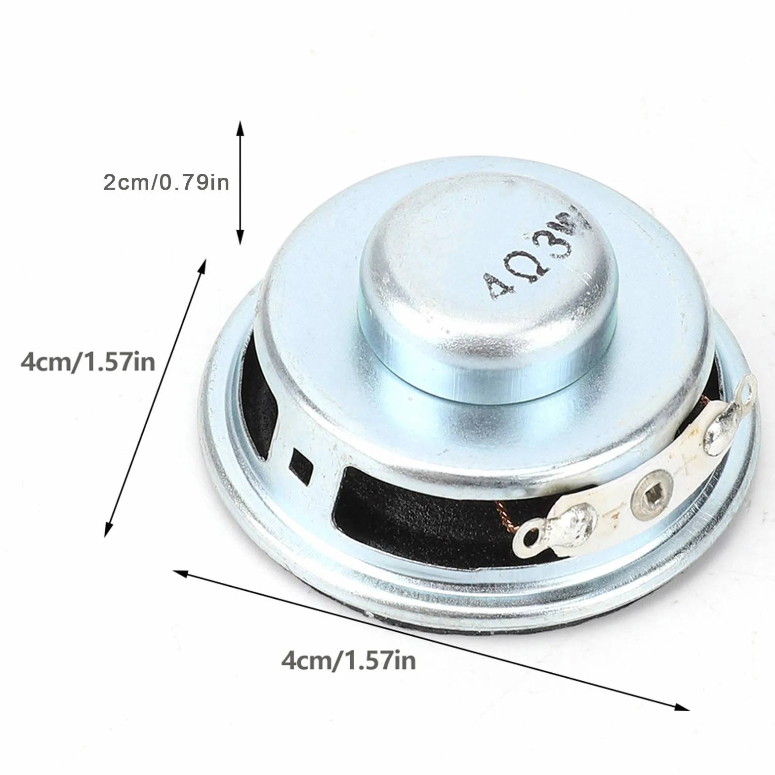 Głośnik 3 W 4 Ω 2 szt Mini głośnik ze wzmacniaczem 4 cm z magnesem premium Metalowa obudowa zewnętrzna Długa żywotność Instalacja domowa dla Muzyki, Samochodu, Małych urządzeń