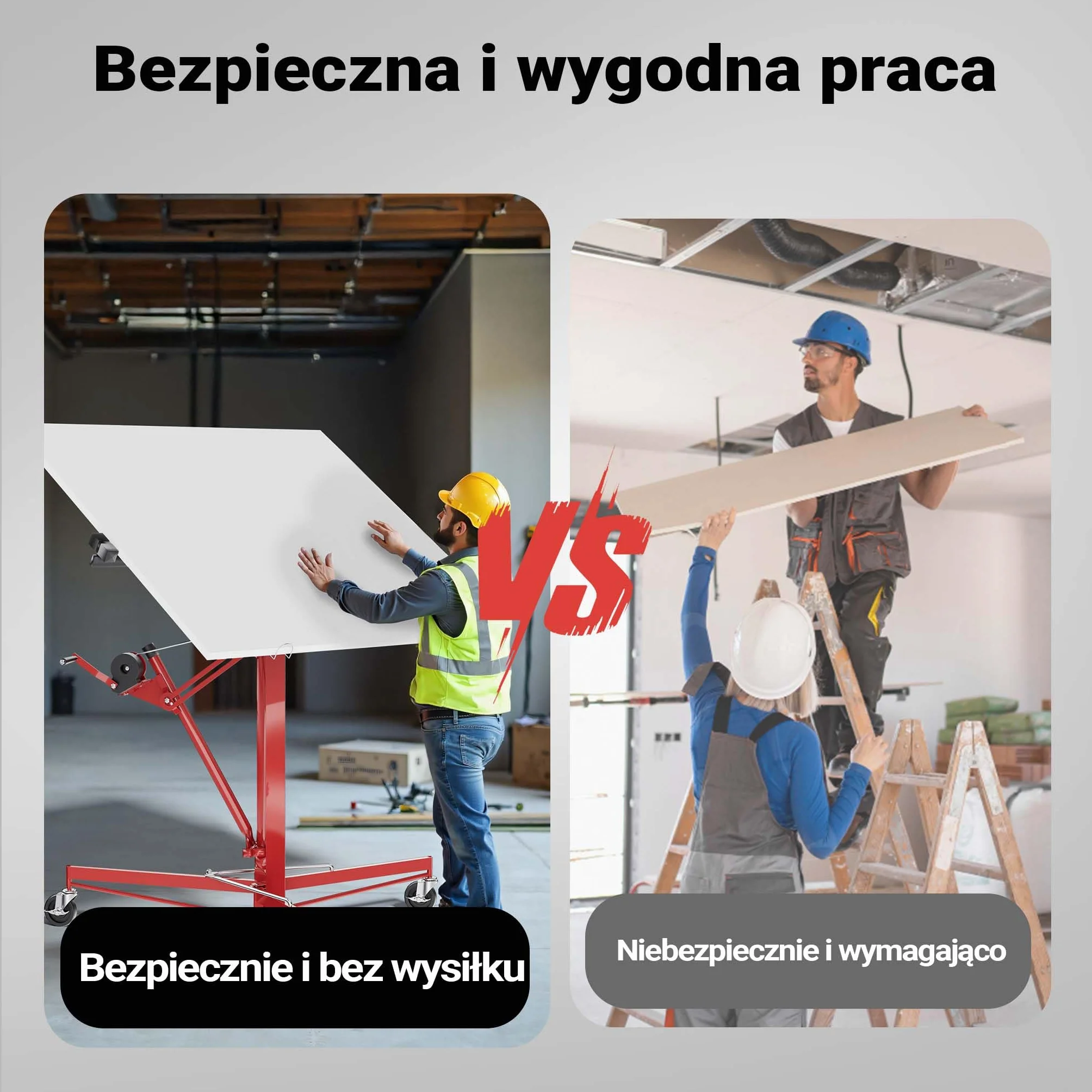 Podnośnik do płyt XXL Zestaw pomoc montażowa XXL 350cm + 140cm wydłużenie do maks. 465cm i 68kg