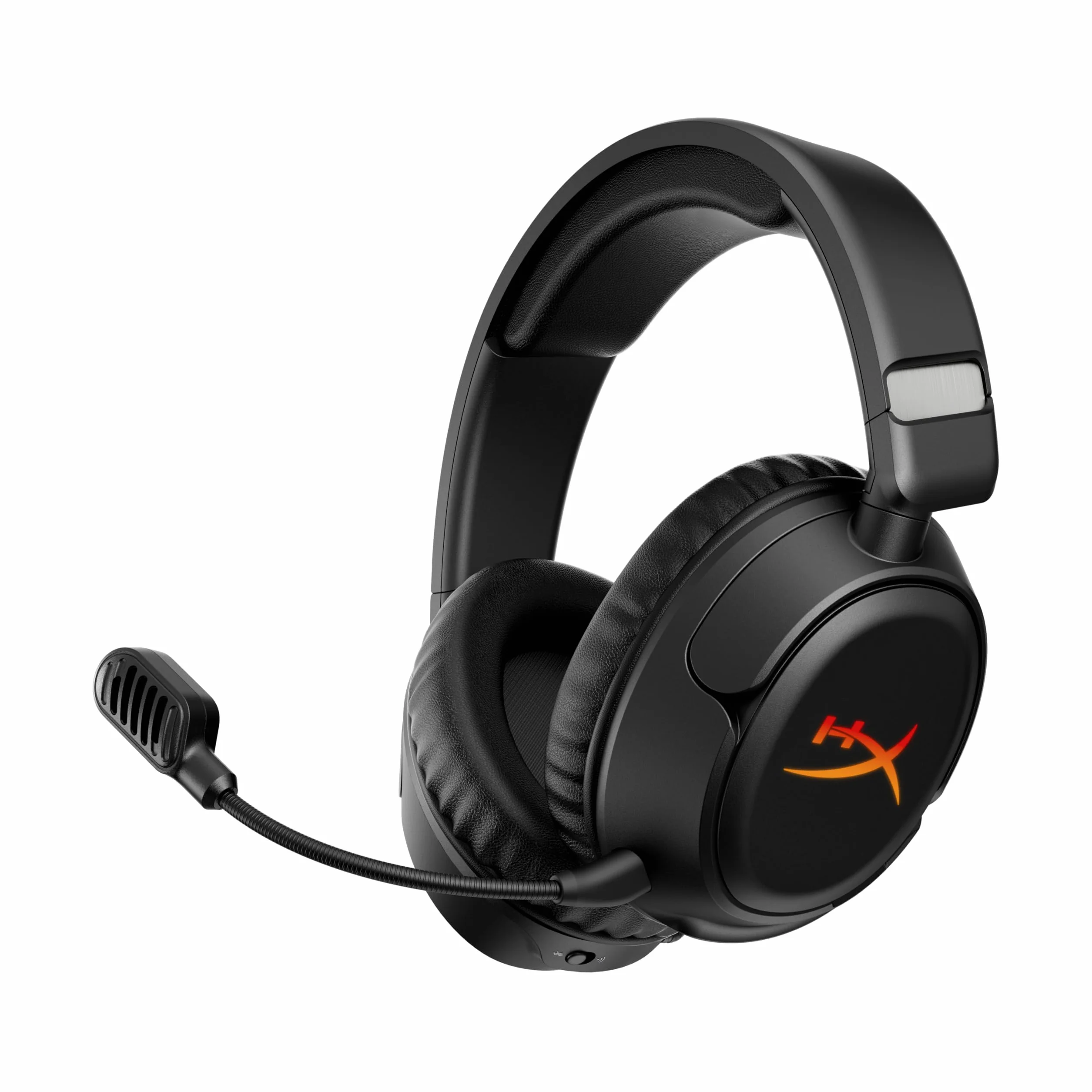 HyperX Cloud Flight 2 bezprzewodowy zestaw słuchawkowy do gier, konfigurowalne światła RGB, bateria 100 godzin, Dual Wireless 2,4 GHz i Bluetooth, Instant Pair, PC/PS/przełącznik/telefon, czarny