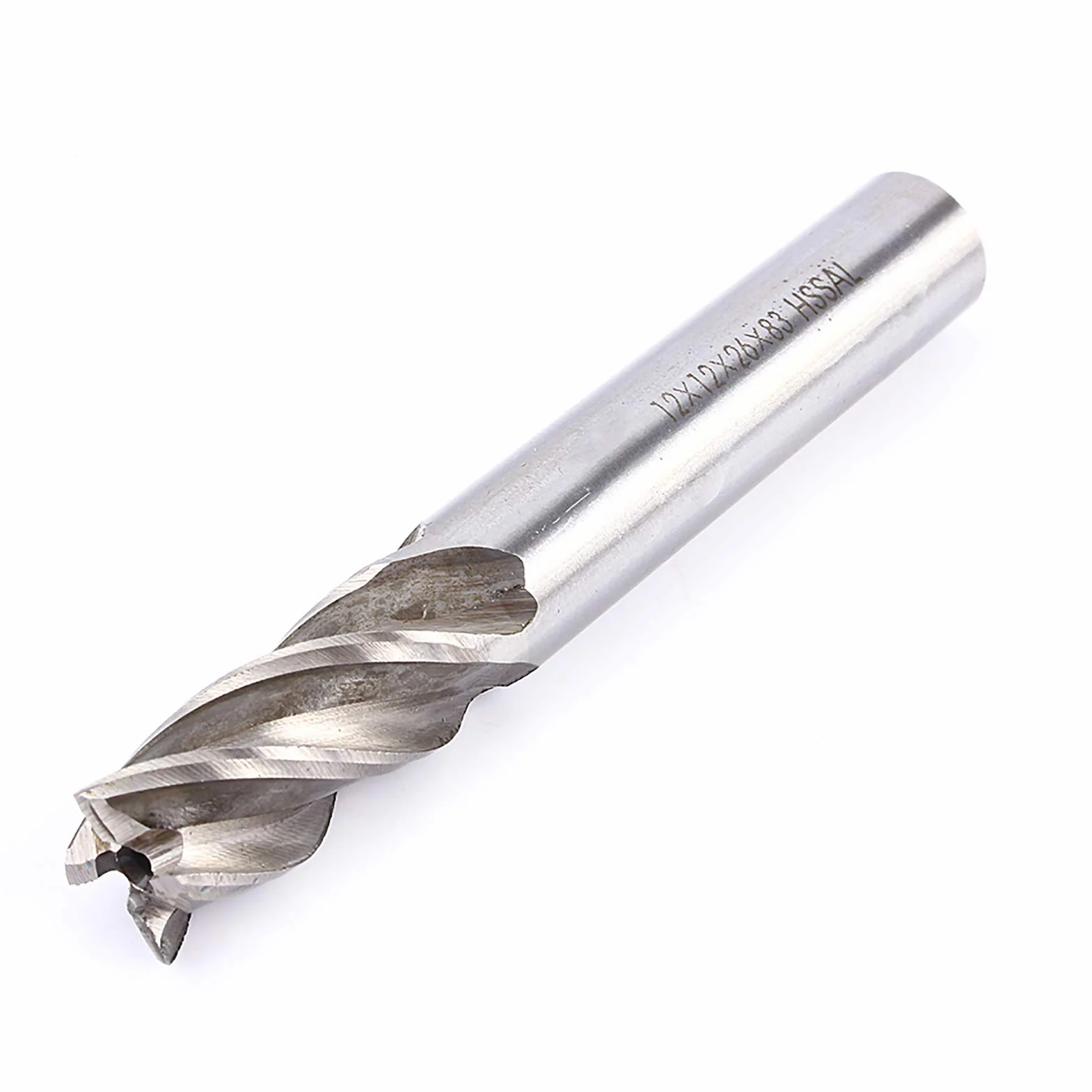 Yosoo Health Gear Frez trzpieniowy HSS 12 mm z 4 ostrzami, wiertło z chwytem prostym do frezowania metalu, narzędzie do szybkiego cięcia CNC, frezarki, wiertarki