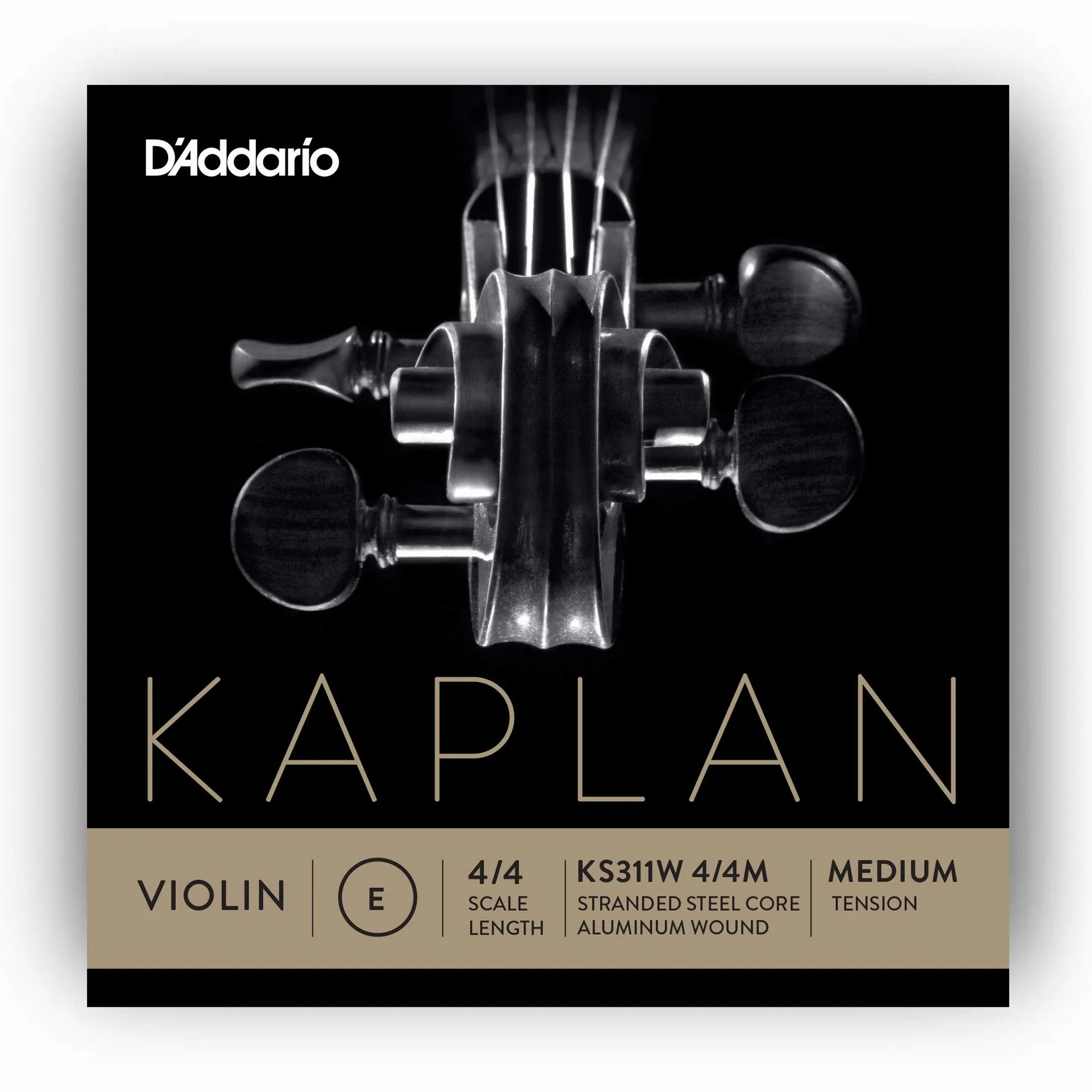 D'Addario KS311W-4/4M Kaplan skrzypce pojedyncze struny "E" aluminium na stali 4/4 średnie