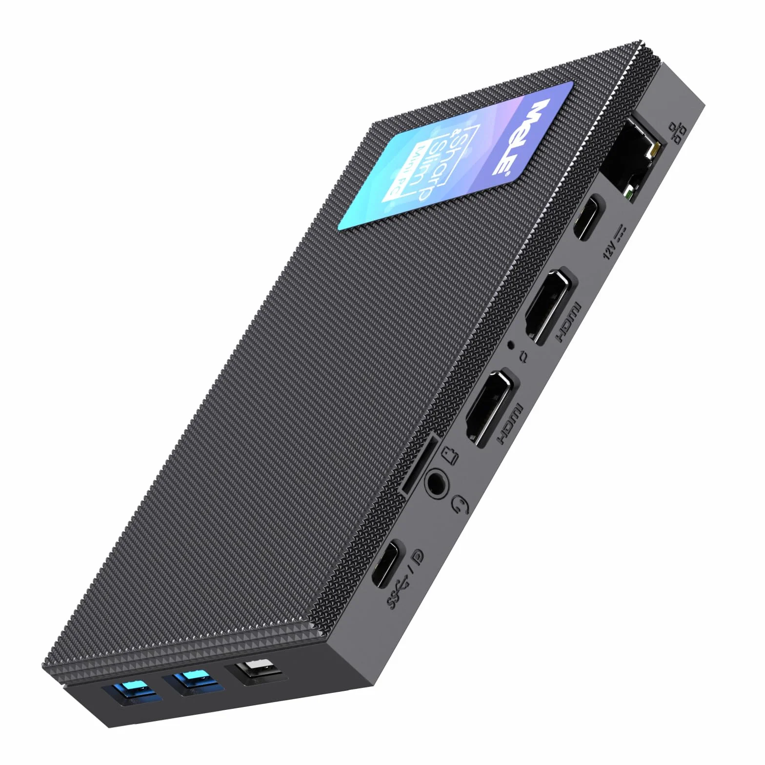 MeLE Quieter4C minikomputer bez wentylatora, 32 GB DDR4, 512 GB ROM, Twin Lake N150 (do 3,6 GHz), 2 x USB-C, 2 x HDMI 4K 60, potrójne ekrany, VESA