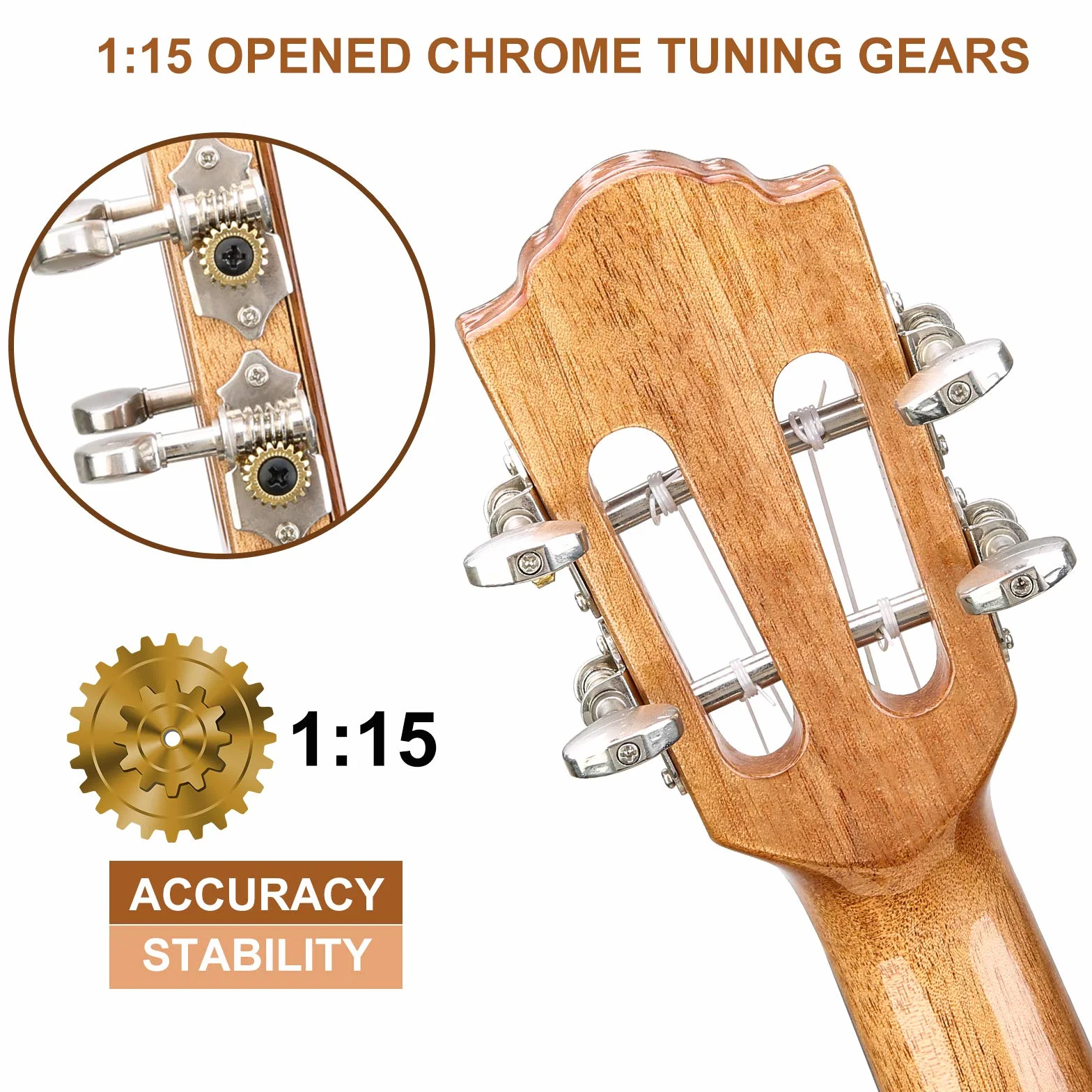 Ukulele koncertowe 23-calowe Koa Wood