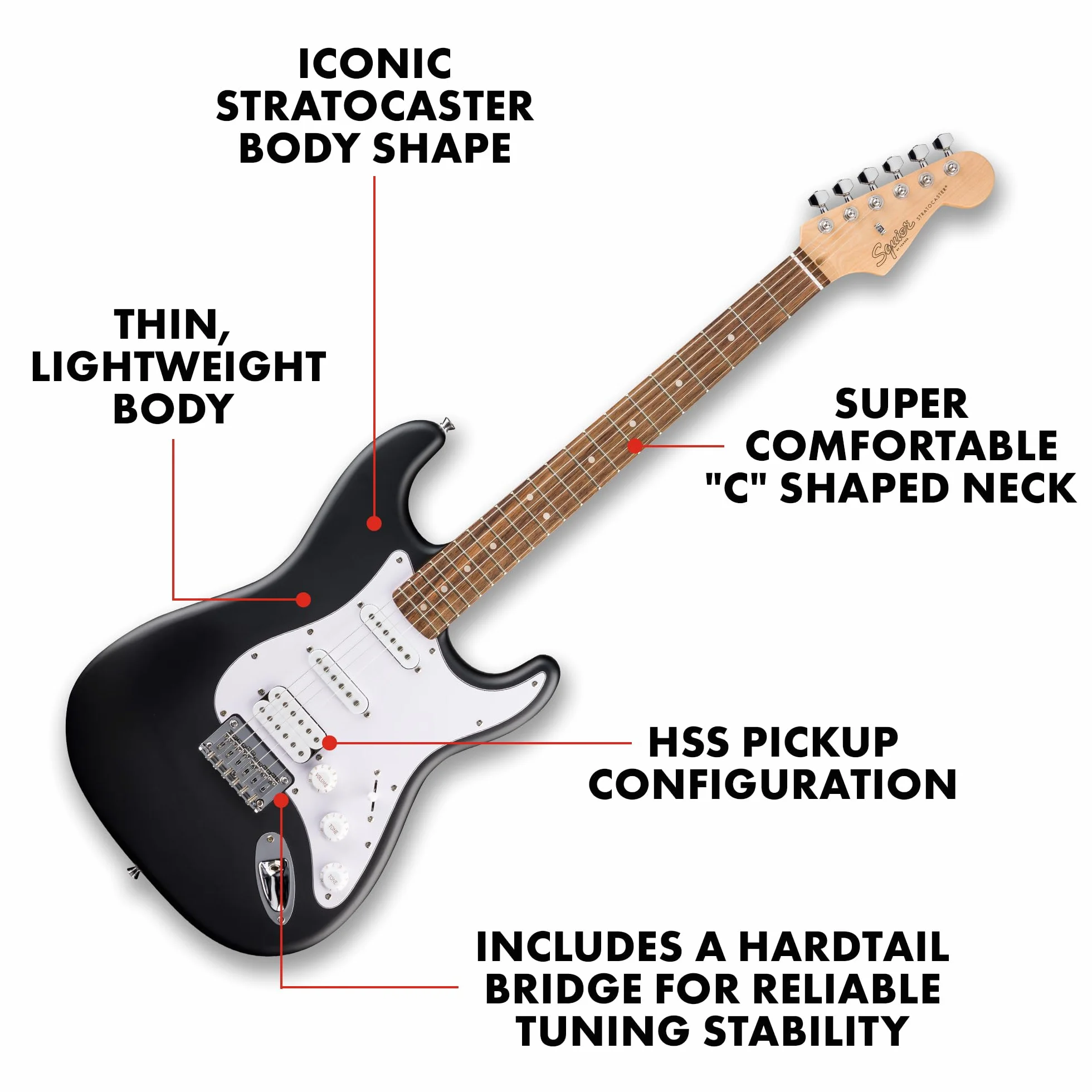 Fender Squier Debut Series HT HSS Stratocaster gitara elektryczna czarna
