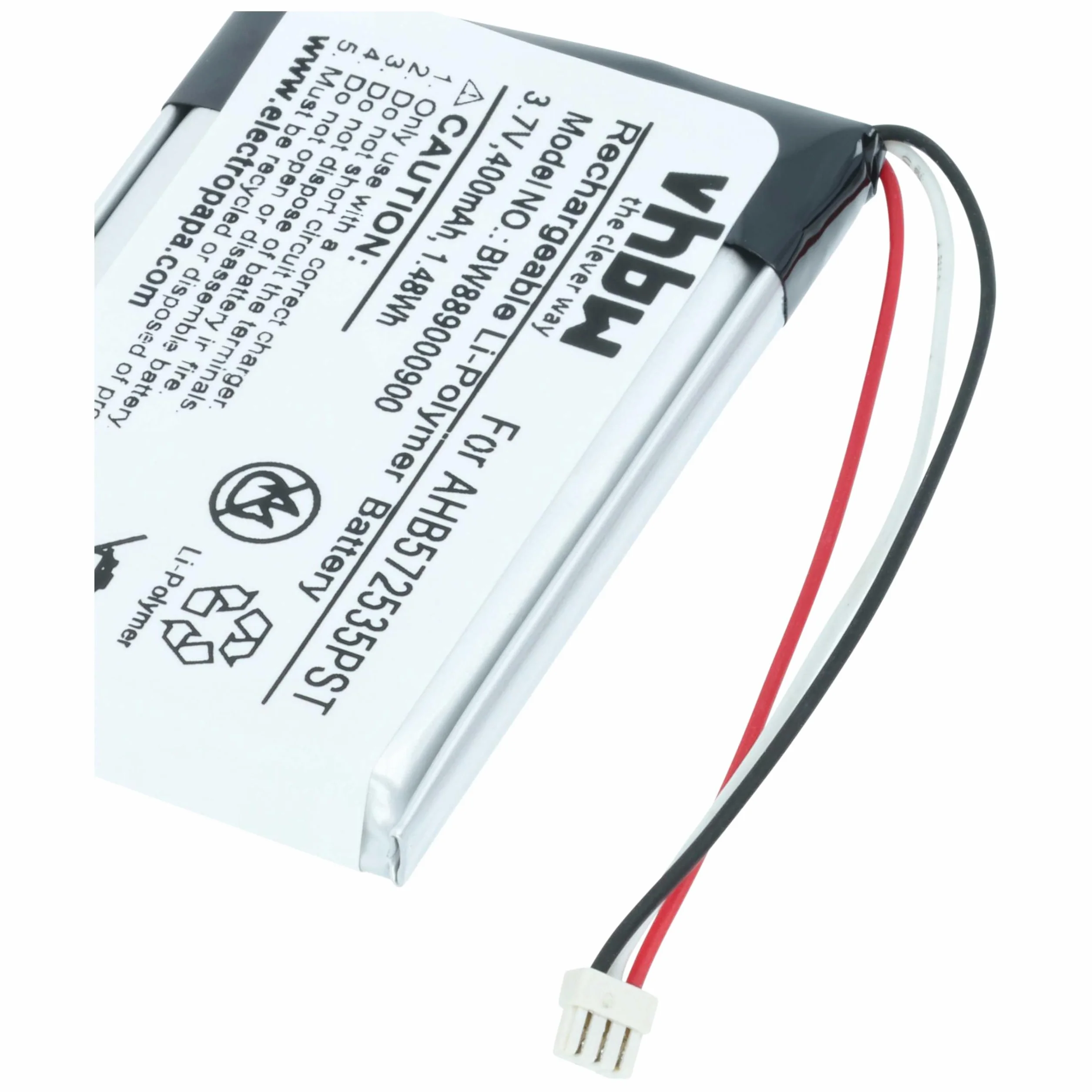 vhbw Akumulator kompatybilny z bezprzewodowymi słuchawkami Jabra Evolve 75 (400 mAh, 3,7 V, litowo-polimerowe)