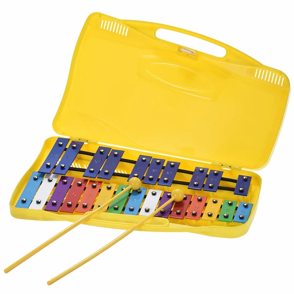 Btuty 25 nut glockenspiel ksylofon aluminiowy instrument perkusyjny rytm muzyczny instrument dydaktyczny z 2 młotkami ręczny futerał