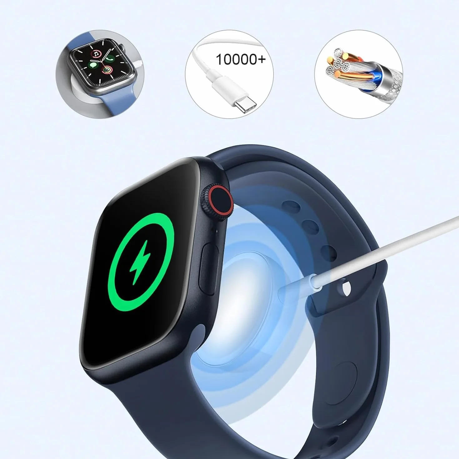 Kabel ładujący Apple Watch 2M Magnetyczna ładowarka z Szybkim ładowaniem ładowarka Apple Watch Kompatybilna z iWatch Series 11/10/9/8/7/6/5/4/3/2/SE