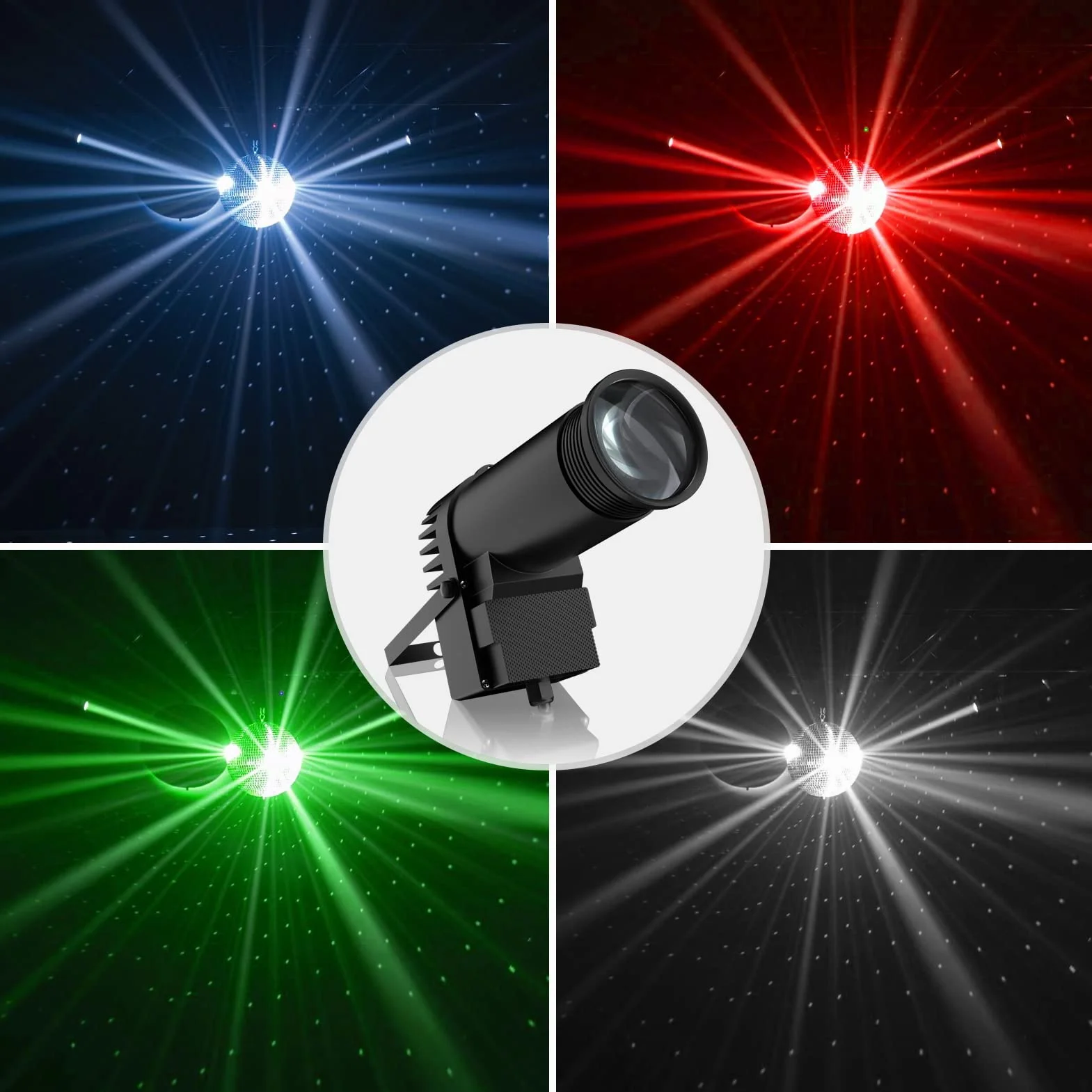U`King 30 W LED Pinspot światła RGBW, reflektor DMX512, tryb automatyczny, efekt świetlny na urodziny, imprezę, dyskotekę, KTV, czarny