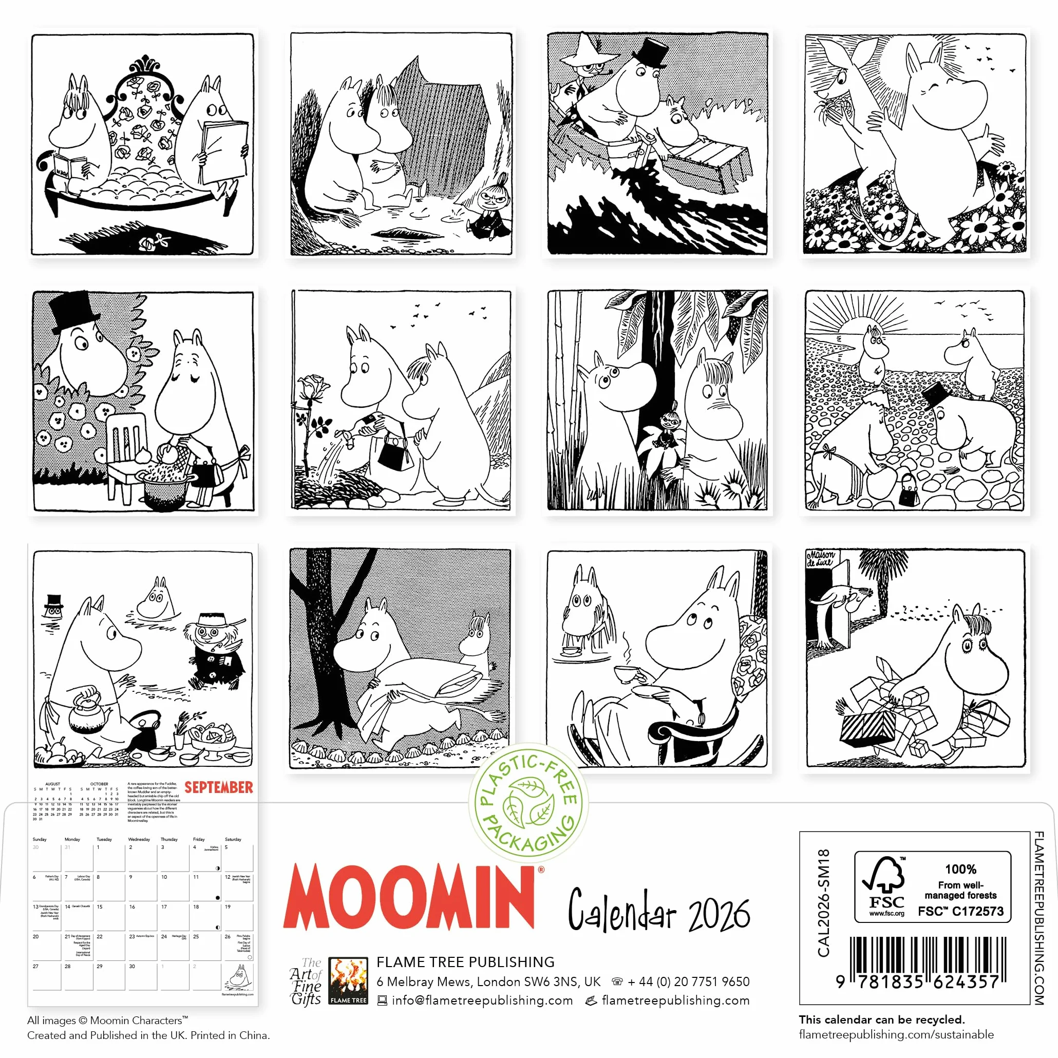 Moomin Mini Wall Calendar 2026 (Art Calendar)