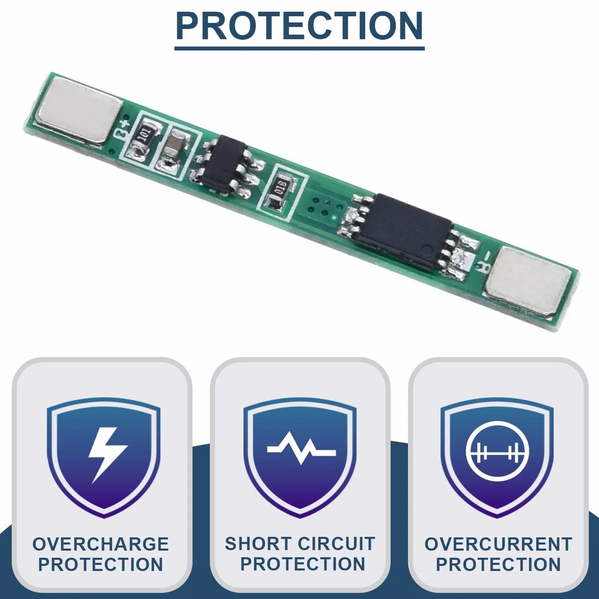 10 sztuk 1S 3,7 V 3 A bateria litowa płyta ochronna BMS PCB płytka ochronna 18650 moduł ładowania do akumulatora litowo-jonowego z paskami niklowymi