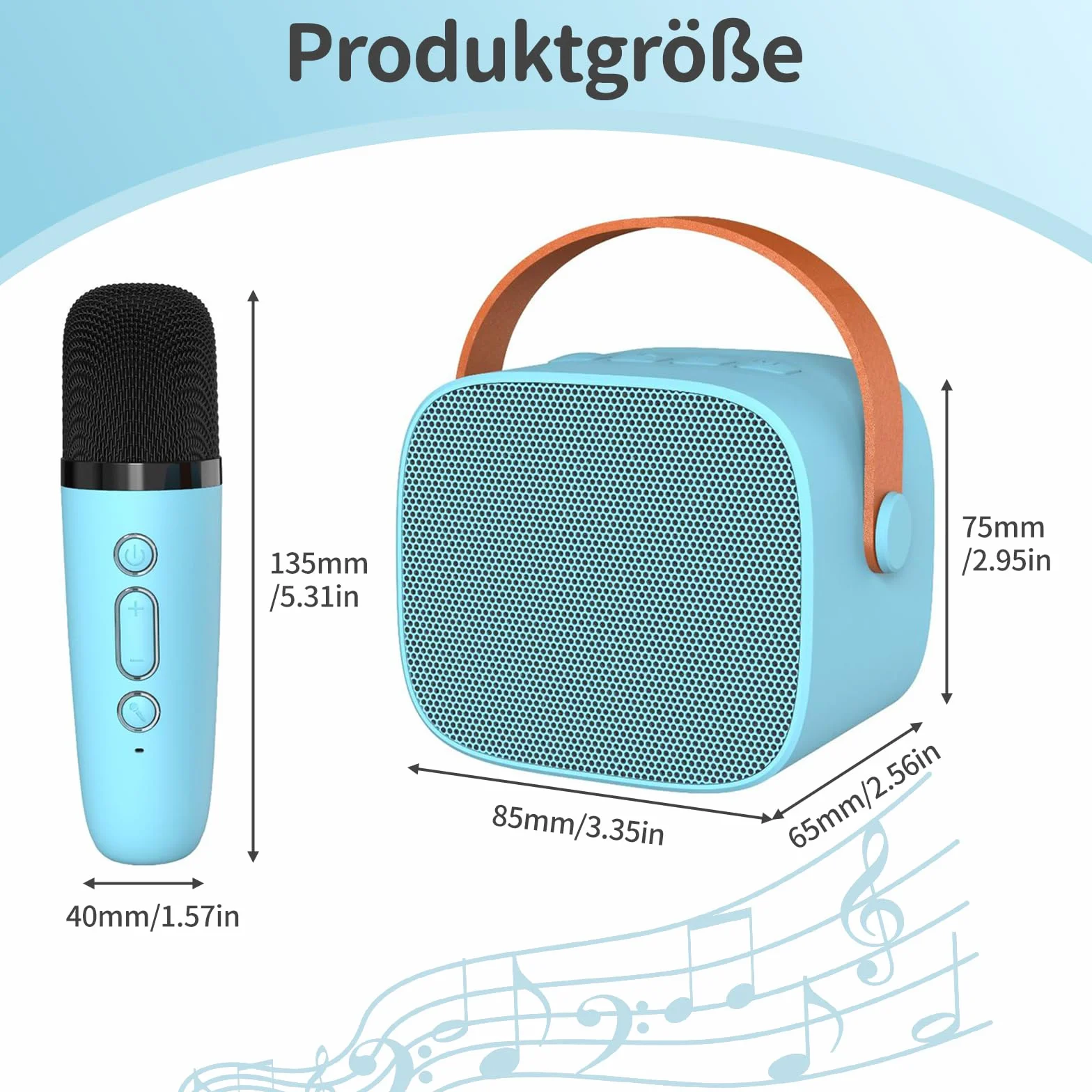 Maszyna do karaoke dla dzieci, przenośny mini głośnik Bluetooth do karaoke z 2 bezprzewodowymi mikrofonami, bezprzewodowy mikrofon, urządzenie do karaoke z funkcją zmiany głosu (niebieski)