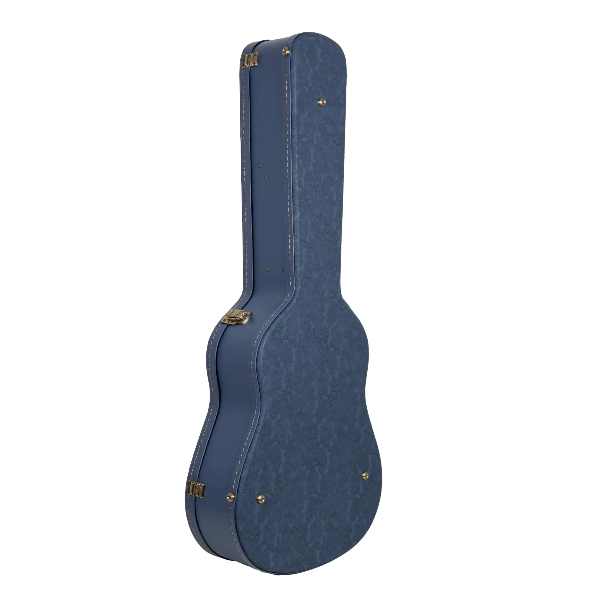 Crossrock Seria Relief - drewniana obudowa na gitarę Gibson Acoustic i Martin Dreadnought, z wysoce teksturowaną powierzchnią, imitacja polaru z norek, zatrzaski ze stali nierdzewnej - kolor niebieski