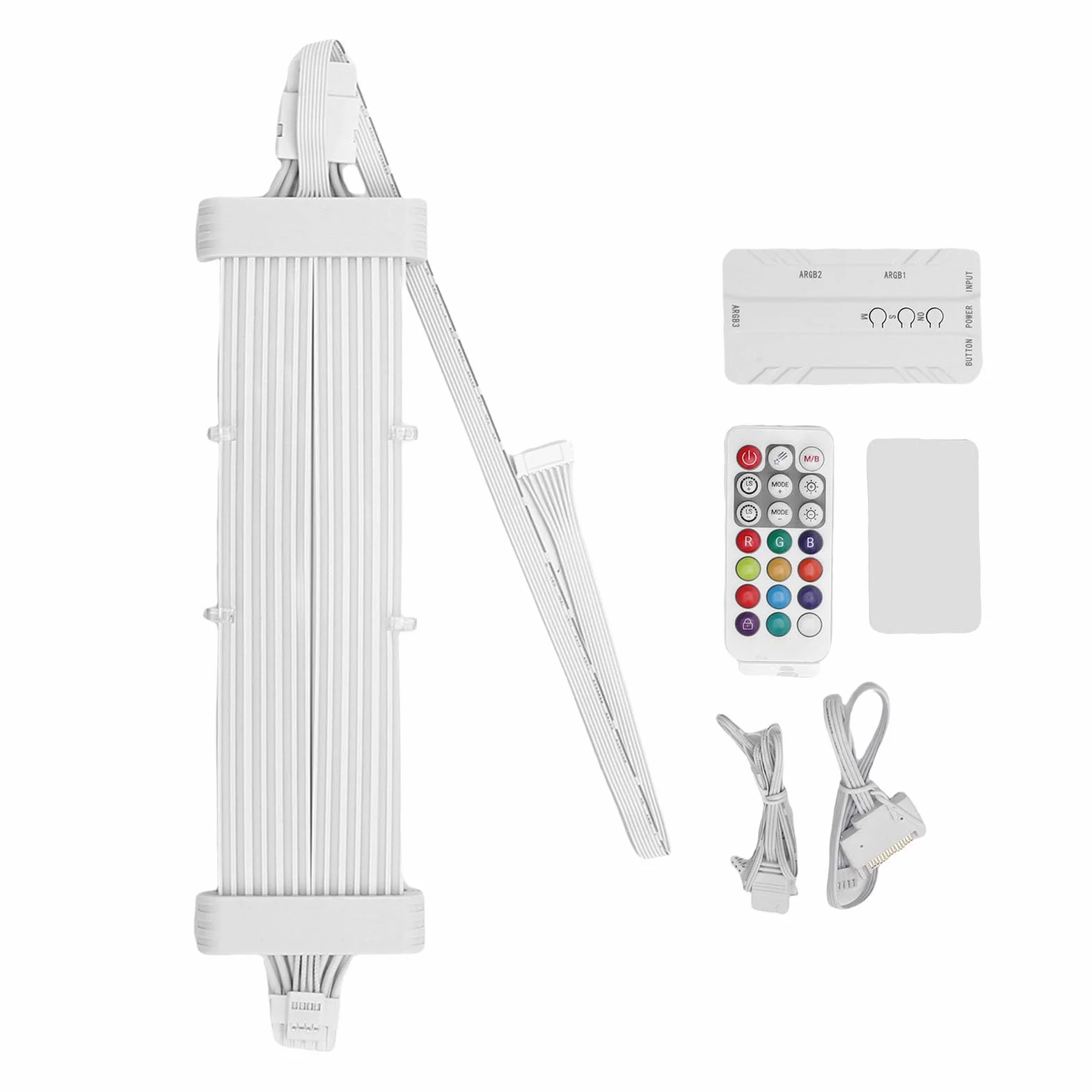 Acouto Kabel Zasilacza ARGB 5V Taśmy LED do Komputera PC Przedłużacz Zasilacza Płyty Głównej Linia Neonowa Dekoracja Obudowy Komputera GPU-16 Biały Kontroler SK3 Biały Używany Obudowa Paska H Kabel