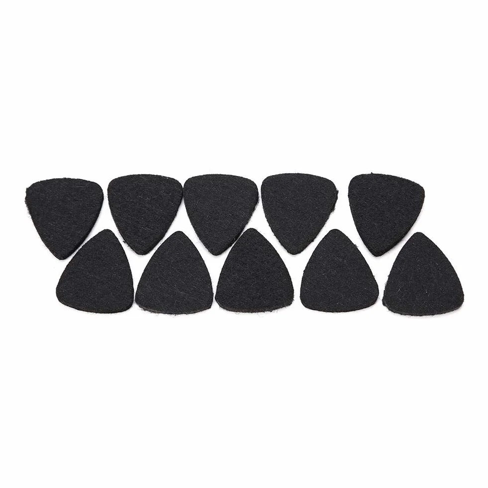 Dilwe 10 szt. plektronów z filcu wełnianego 3 mm do gitary ukulele (czarne)