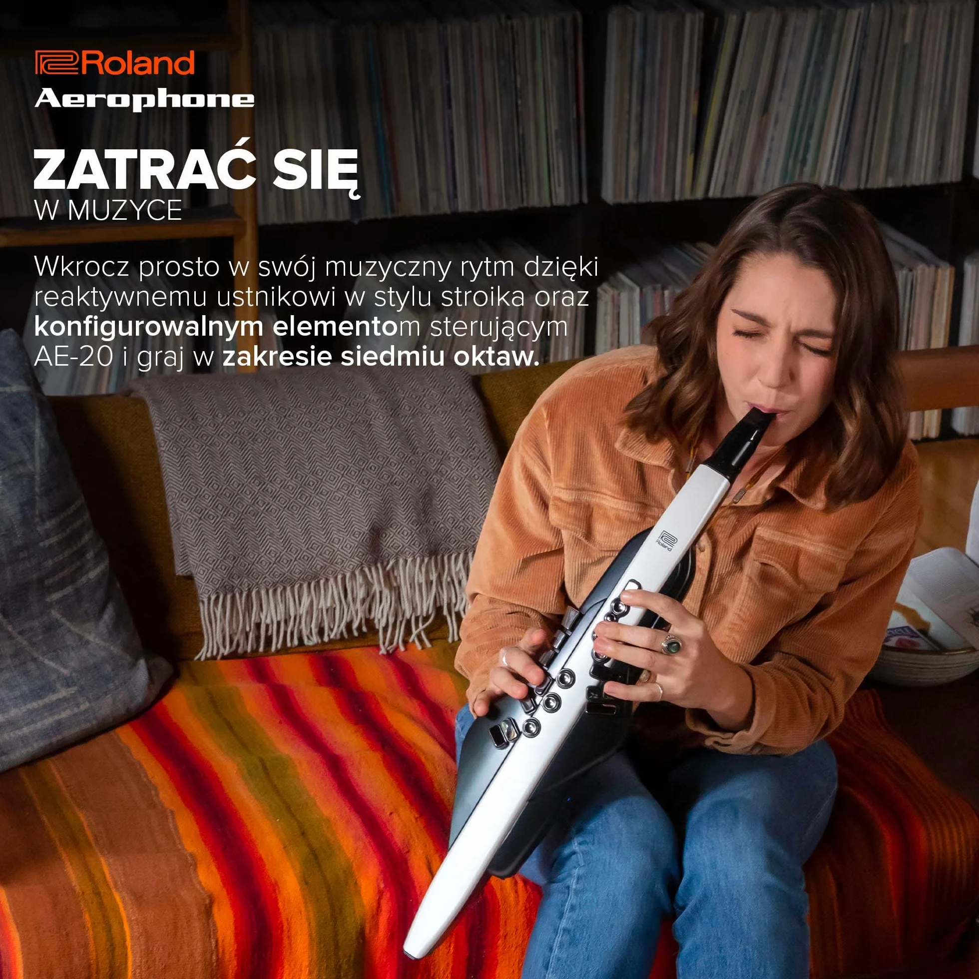 Roland AE-20 Aerophone | Najwyższej Klasy Cyfrowy Instrument Dęty | Brzmienia Akustyczne SuperNATURAL i Zaawansowana Technologia ZEN-Core | Ultra-Responsywna Grywalność | Ponad 250 Brzmień