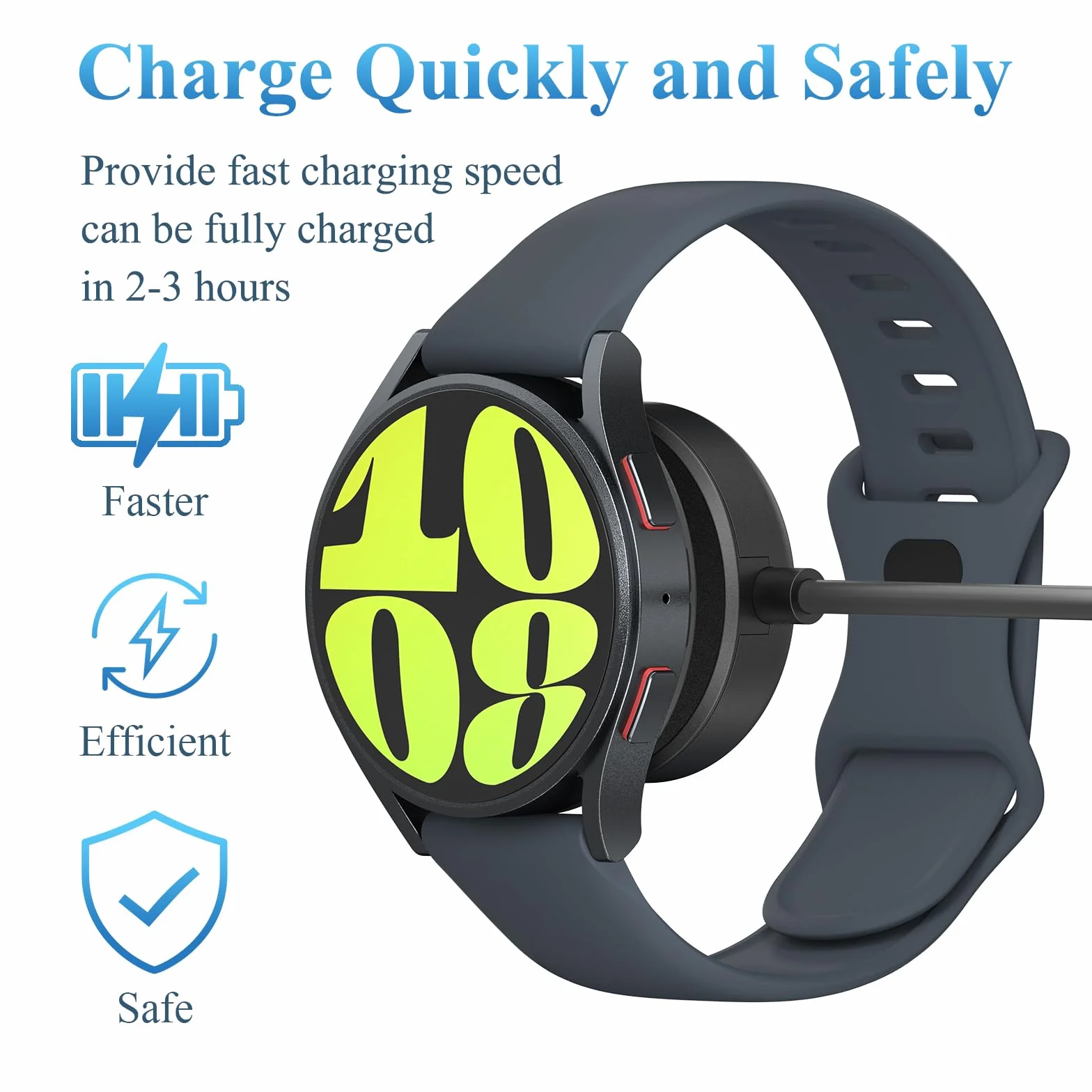 Oumida Kabel do ładowania Samsung Galaxy Watch 3/4/5/6/7/Active/FE/Ultra, ładowarka USB, kabel do ładowania do Samsung Watch 4/3/5/6/7/FE/Ultra/Active (USBC-czarny1)