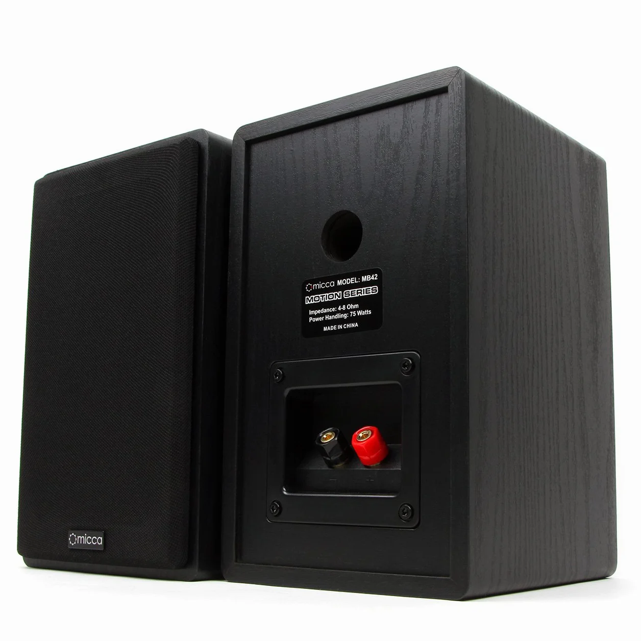 Micca MB42 głośniki regałowe do kina domowego, stereo i pasywne monitory bliskiego pola, 2-drożny (czarny, para)