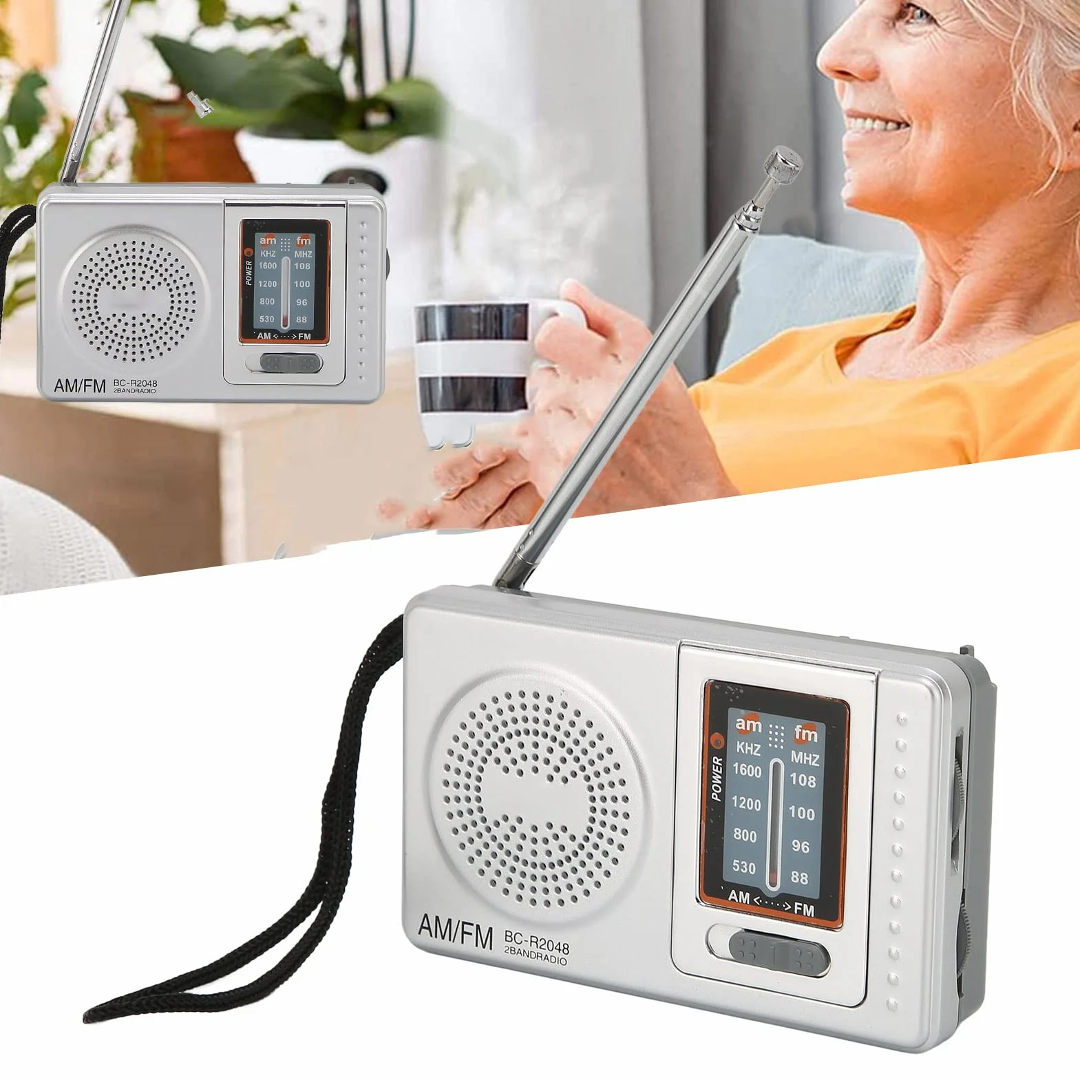 AM FM przenośne radio 2AA radio na baterie z odbiorem dalekiego zasięgu układ AM FM tranzystor radio wbudowany głośnik do domu podróży awaryjnych 2AA