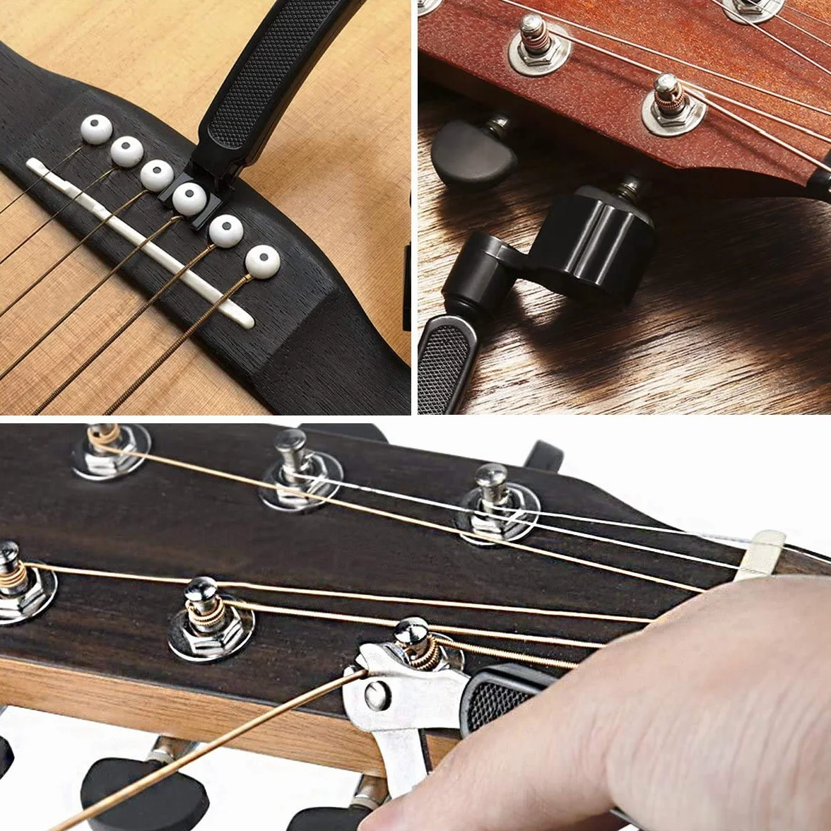 Voarge 3 w 1 narzędzie do naprawy strun gitarowych, narzędzie do usuwania ściągacz, narzędzie do naprawy i regulacji gitary, muzyczne akcesoria