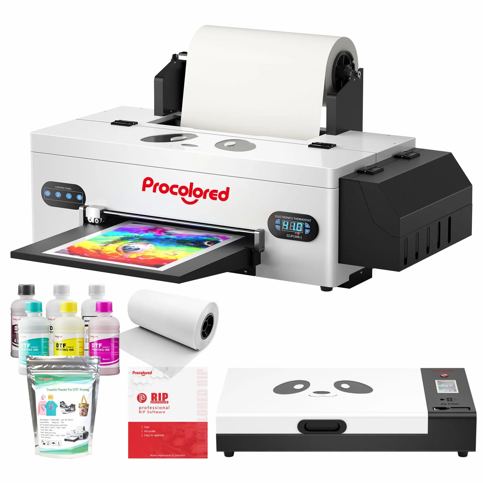 Procolored F13 Drukarka DTF 13" z cyrkulacją białego tuszu, pojedyncza głowica L1800, drukarka A3 Direct to Film do personalizacji koszulek i odzieży (drukarka+powyżej)