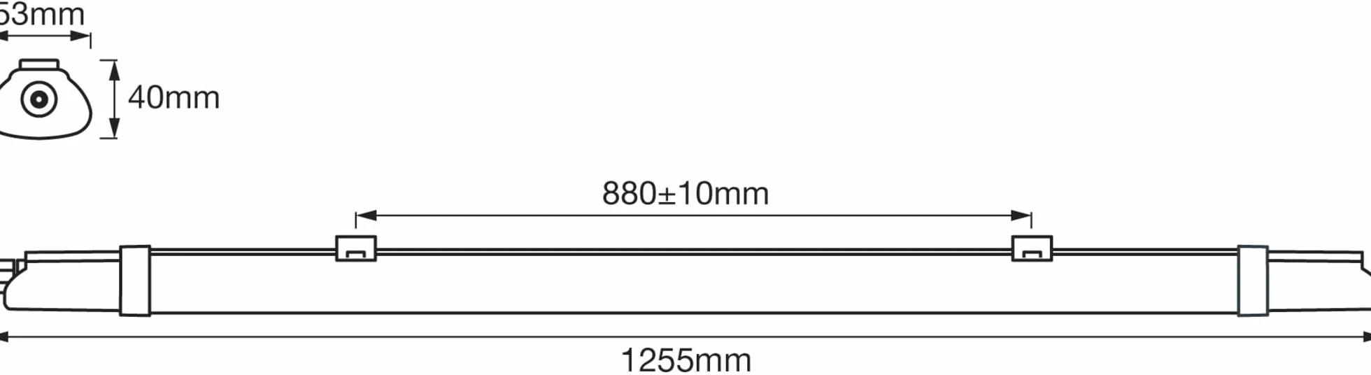 OSRAM Oprawa przeciwwilgociowa Submarine Slim 1,2M, 18W, 4000K, IP65, 1600lm, biała, obudowa z poliwęglanu, długość 1245 mm, do piwnic i warsztatów