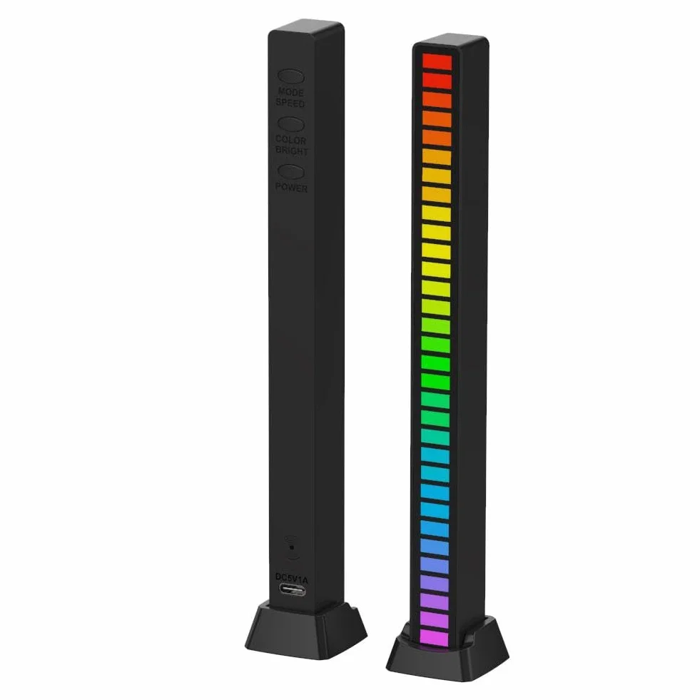 Inteligentne światła RGB, LED, 3D, dwustronna lampa otoczenia, aplikacja, rytm dźwięku, do gier, dekoracja do telewizora, muzyki, odbiór dźwięku, światła dźwiękowe, aktywowana muzyka, impreza, dźwięk,