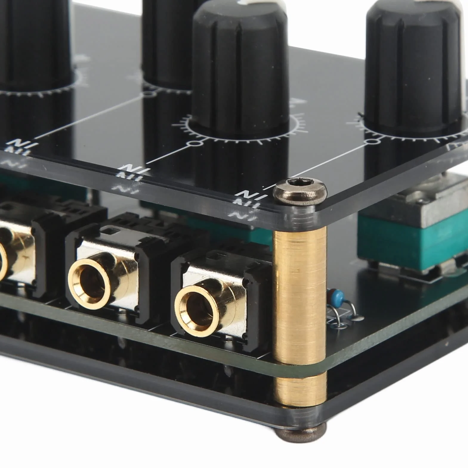 Mikser Audio, Mikser Audio 4 Wejście 1 Wyjście Mini Konsola Karty Dźwiękowej Przenośny Pasywny Mikser Audio Stereo