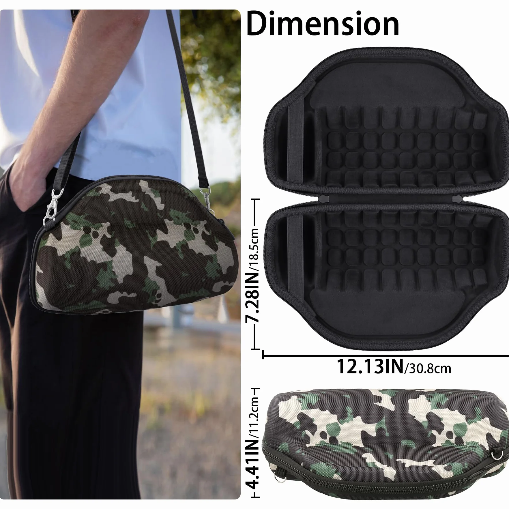 co2CREA Twarda torba przenośna etui do JBL Charge 6 przenośnego bezprzewodowego głośnika Bluetooth z odpinanym paskiem na ramię, tylko etui