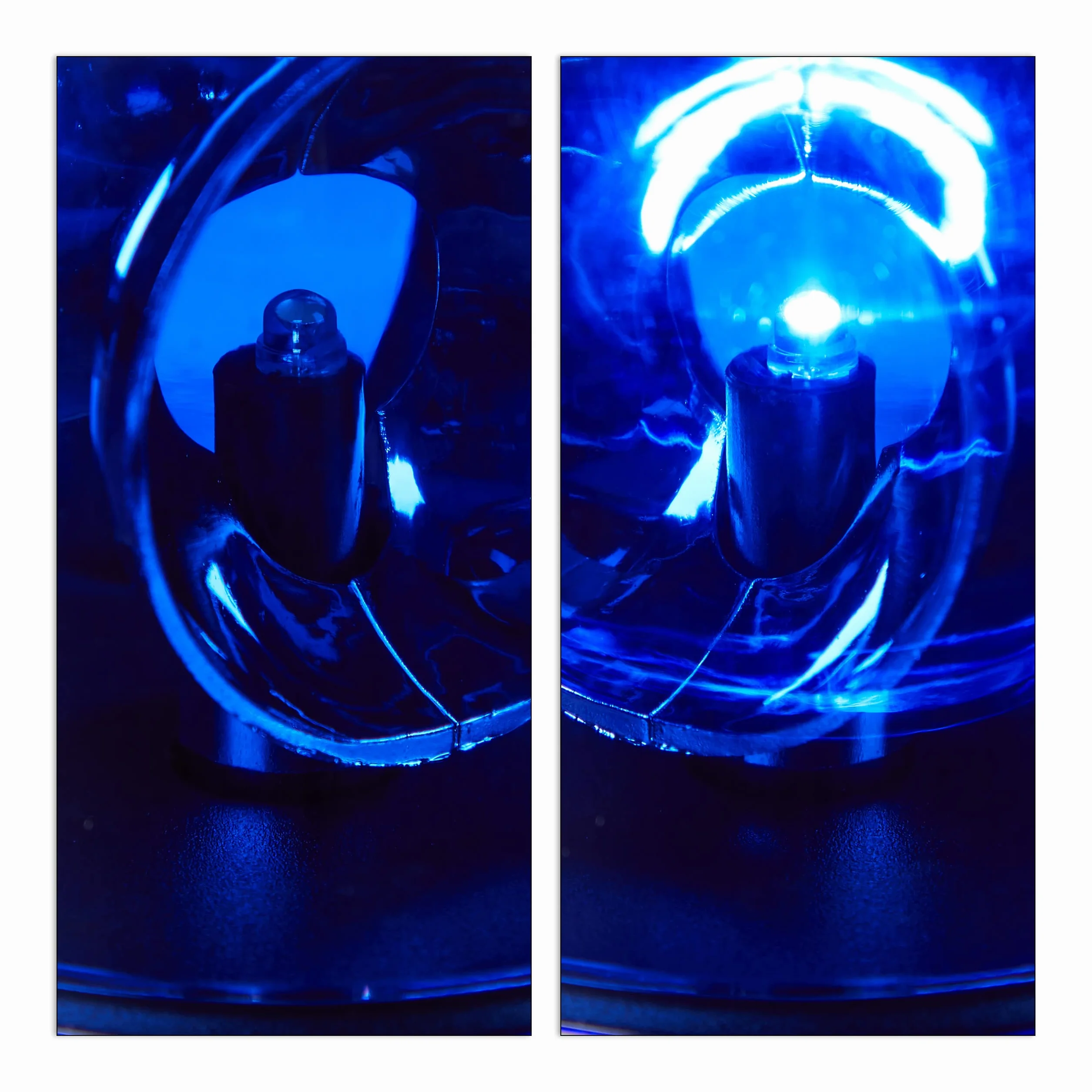 10 x niebieskie światło LED, lampa dookoła z obrotowym reflektorem, oświetlenie imprezowe do postawienia, zasilanie bateryjne, niebieskie