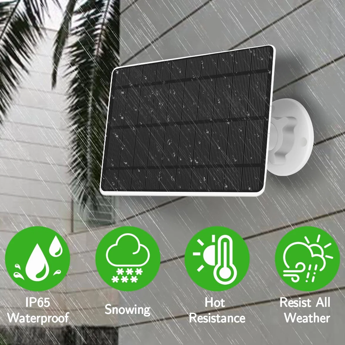 Security panel słoneczny (5 W), kompatybilny z EufyCam, panel słoneczny 5 V ze złączem USB-C, adapter micro USB, IP65, odporny na warunki atmosferyczne, do monitorowania zewnętrznego i ładowania