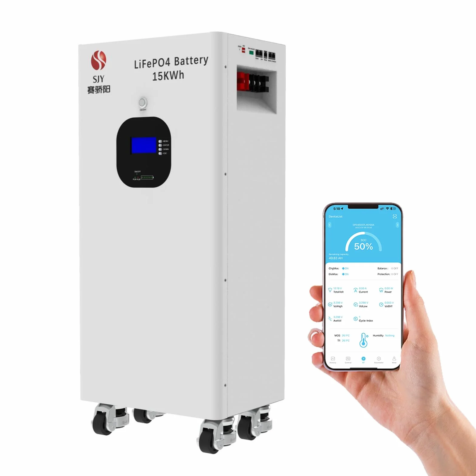 48V 314Ah LiFePO4 Akumulator Litowy, 16kWh Bateria LiFePO4 Do 15 000 Cykli i 10 Lat Żywotność z Płytką BMS 200A, Złącza CAN&RS485 Magazynowania Energii Poza Siecią, Systemów Solarnych