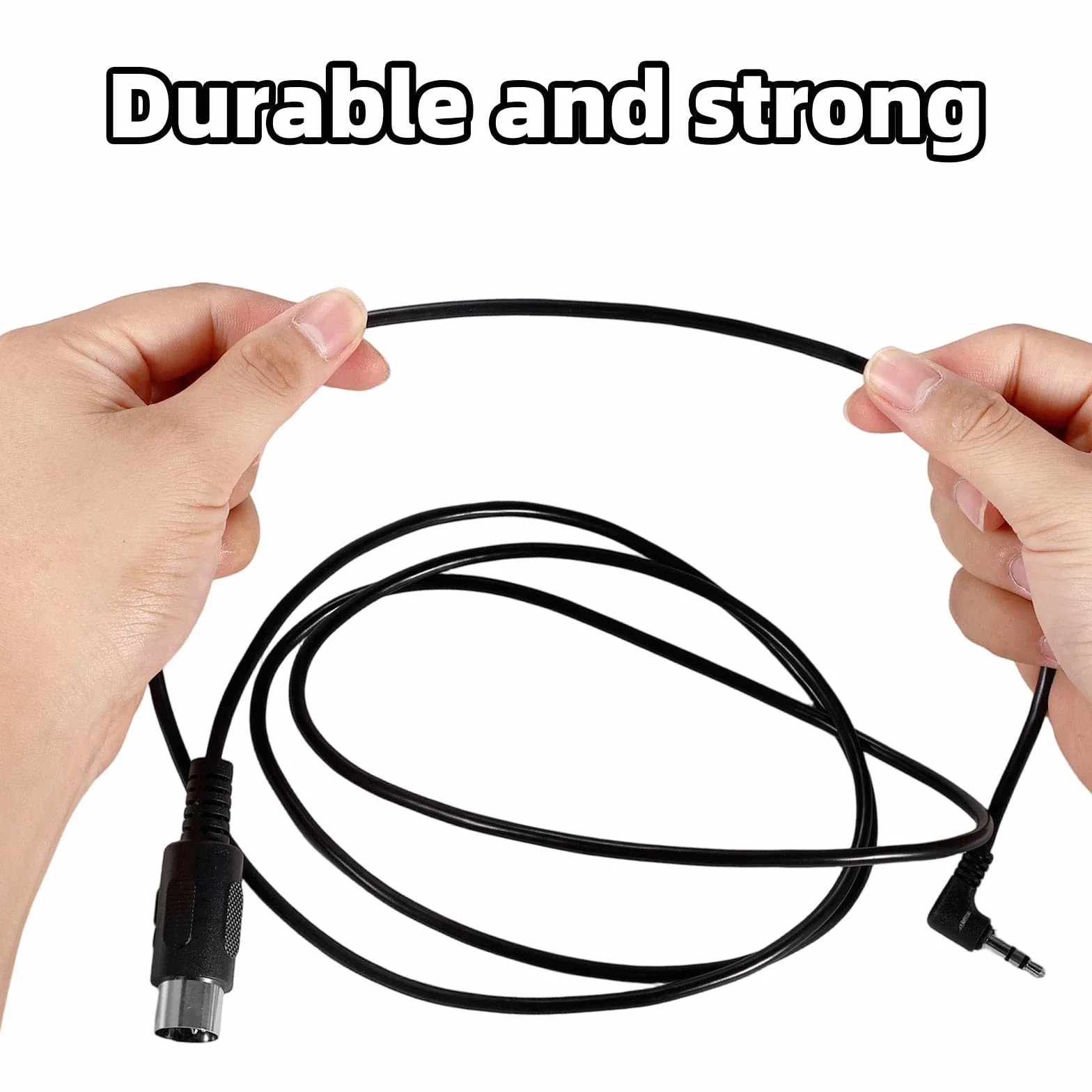 2szt Kabla MIDI Typu A z Wtykiem TRS 3,5mm i 5-Pinowym Męskim DIN, 1,5m Długości Kabel TRS Wielokierunkowy z 5-Pinowym Wtykiem MIDI do Klawiatur Syntezatorów i Systemów DAW (Czarny)