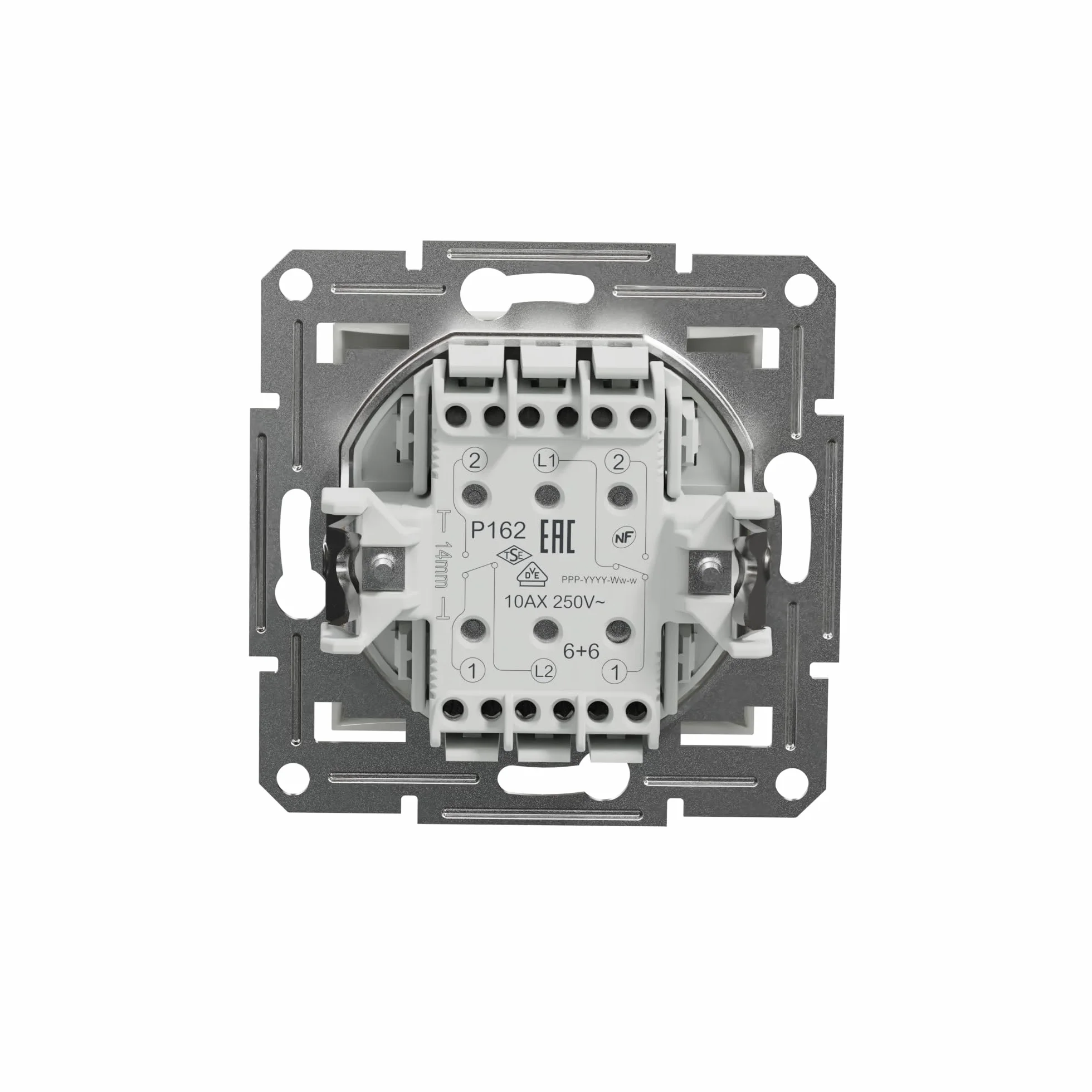 Schneider Electric Asfora EPH0670121D przełącznik podwójny. podtynkowy 10 AX- 250 V, zaciski wtykowe, biały