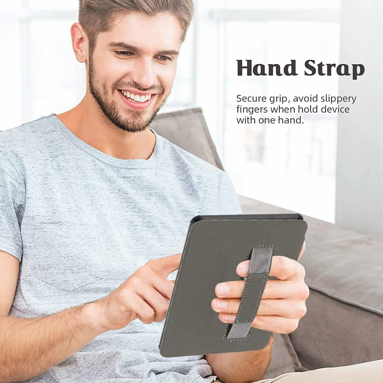 MOKASE Etui Fit for 6" Kindle Paperwhite 5/6/7. Generacji 2012,2013,2015,2016 (Model: EY21 / DP75SDI), Syntetyczna Skóra Twarde Okładki z Paskiem na Rękę dla Kindle Paperwhite 6 cali, Meadow Dogs
