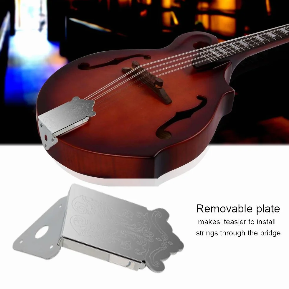 Dilwe Mandolin Tailpiece Bridge, mandolina gitara ogon ze śrubami do 8 strun mandoliny gitara instrument muzyczny część
