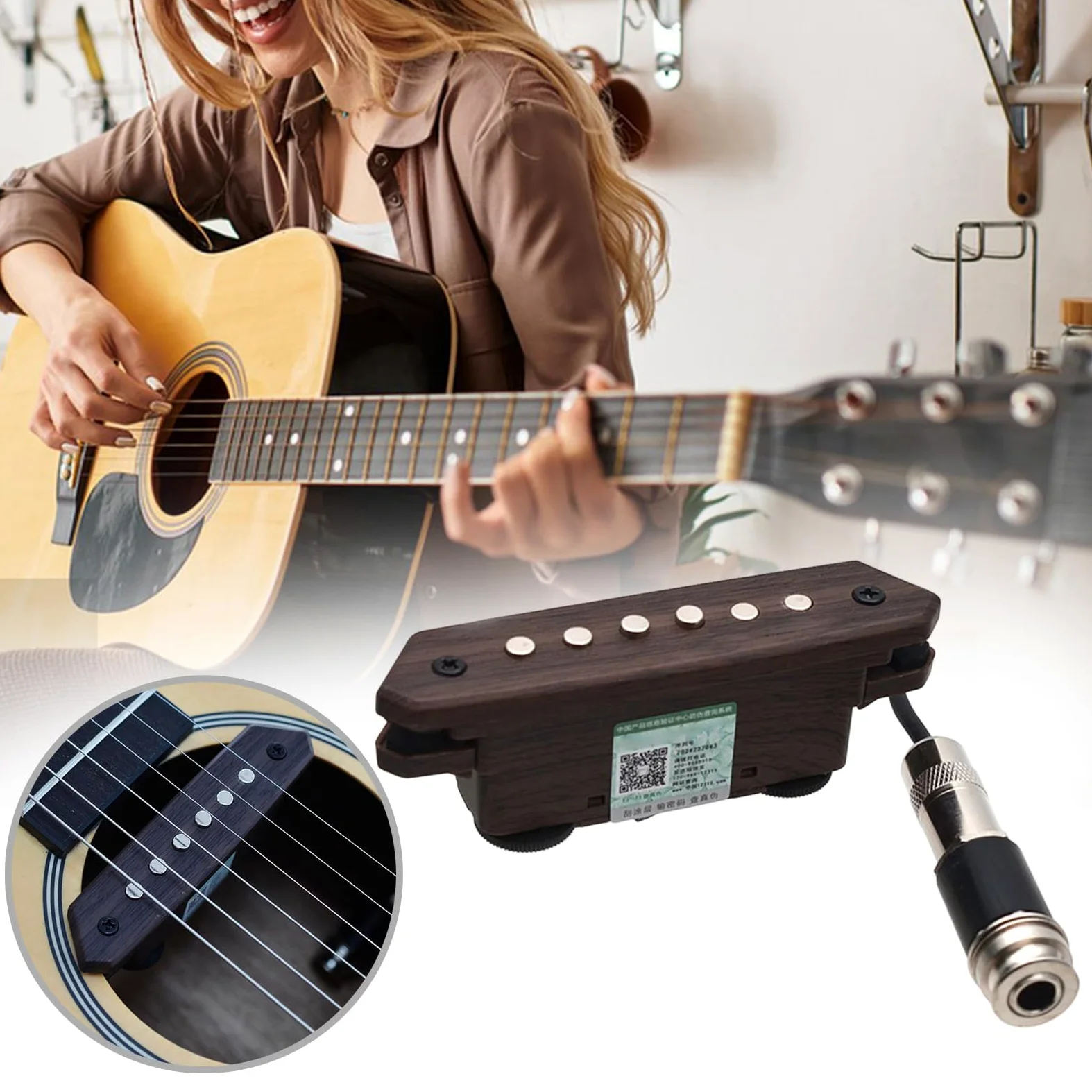 Przetwornik dźwięku gitary akustycznej z regulacją głośności przetwornik gitar otwór dźwiękowy przetwornik humbucker wzmacniacz przetwornika akustycznego
