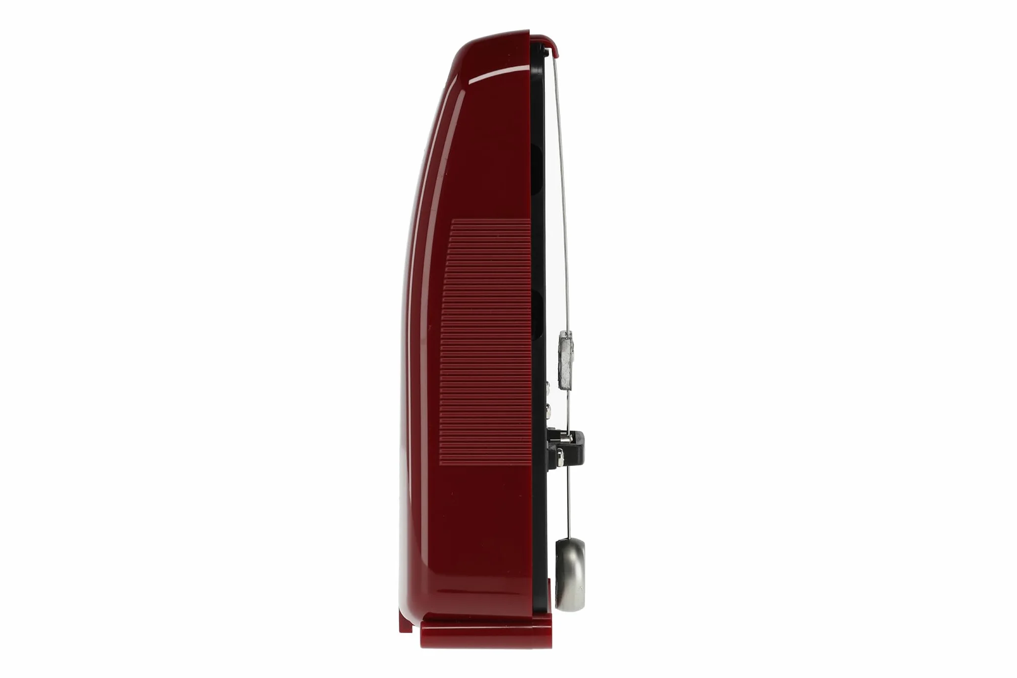Metronom Wittner Piccolo Seria 830 - Obudowa z tworzywa sztucznego - Bez dzwonka - Kolor rubinowy - Mechanizm nakręcany - Brak potrzeby używania baterii - Wyprodukowano w Niemczech