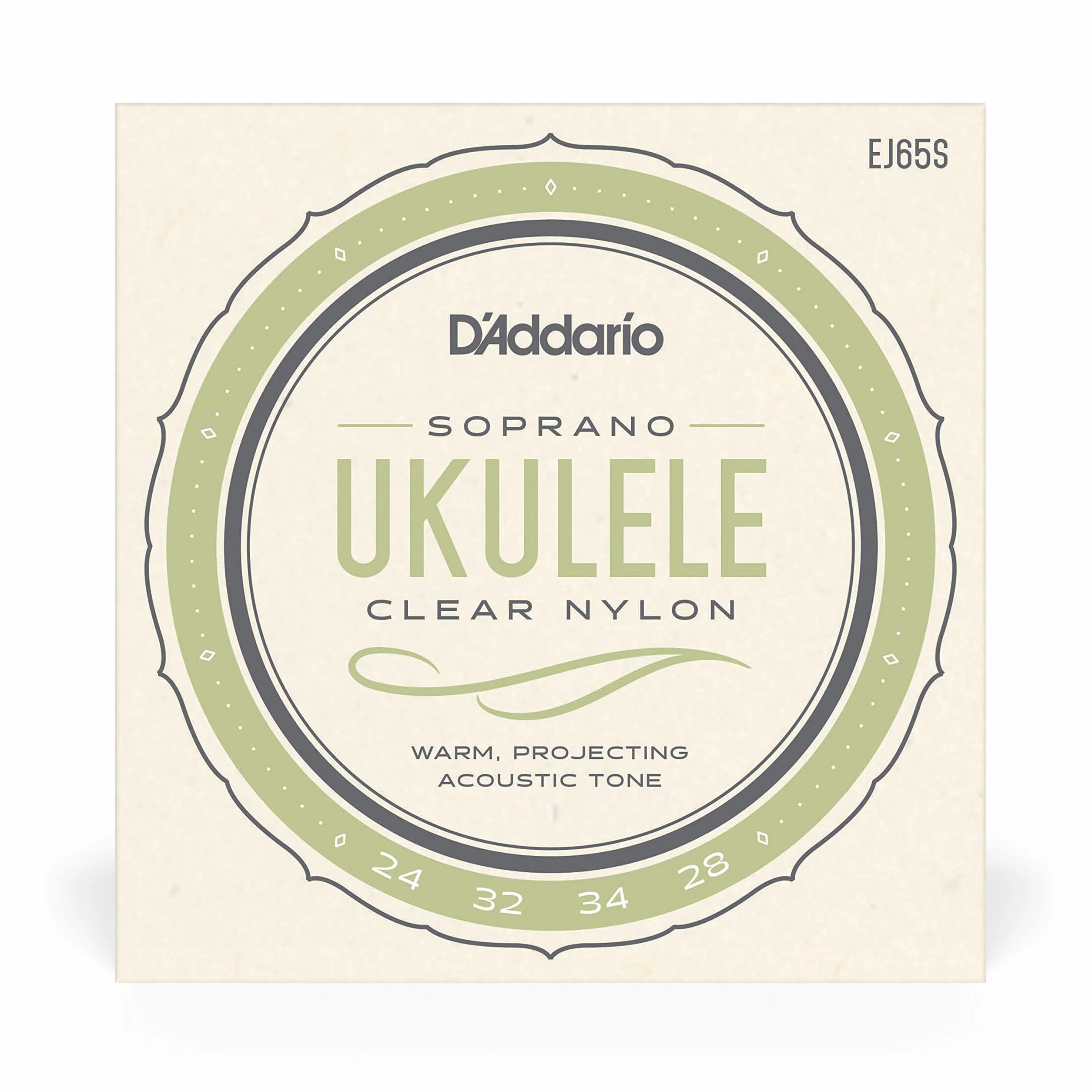 D'Addario Ukulele Strings EJ65S Soprano Nylon 24-32-34-28 - Struna