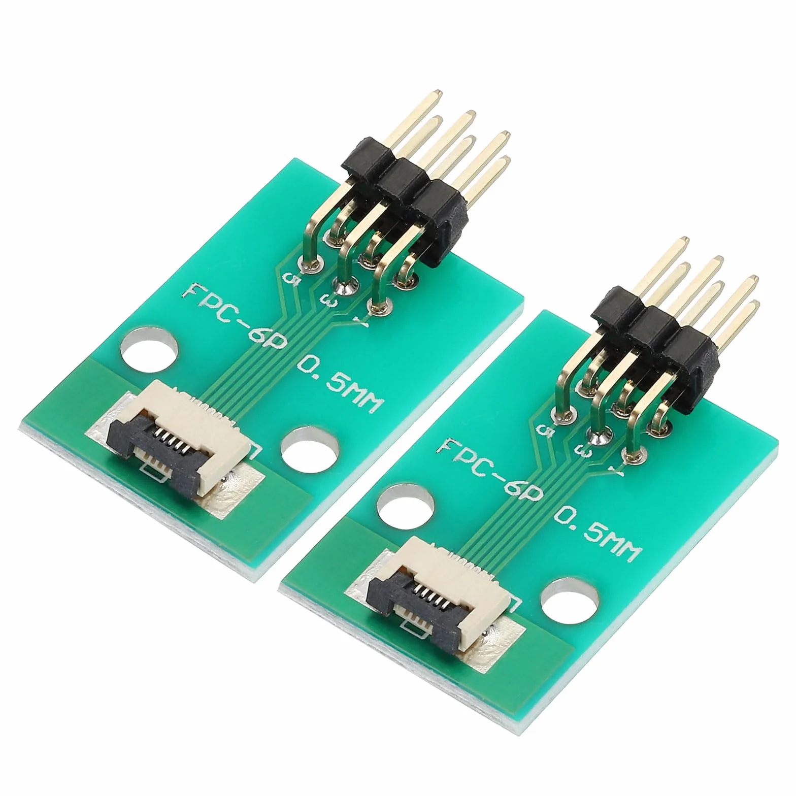 QUARKZMAN 2 szt. FFC FPC 5-pinowa płytka złącza 0,5 mm gniazdo 2,54 mm adapter do pasków kątowych z podwójną linią, płyta konwertera PCB do telewizorów DVD/aparatów cyfrowych