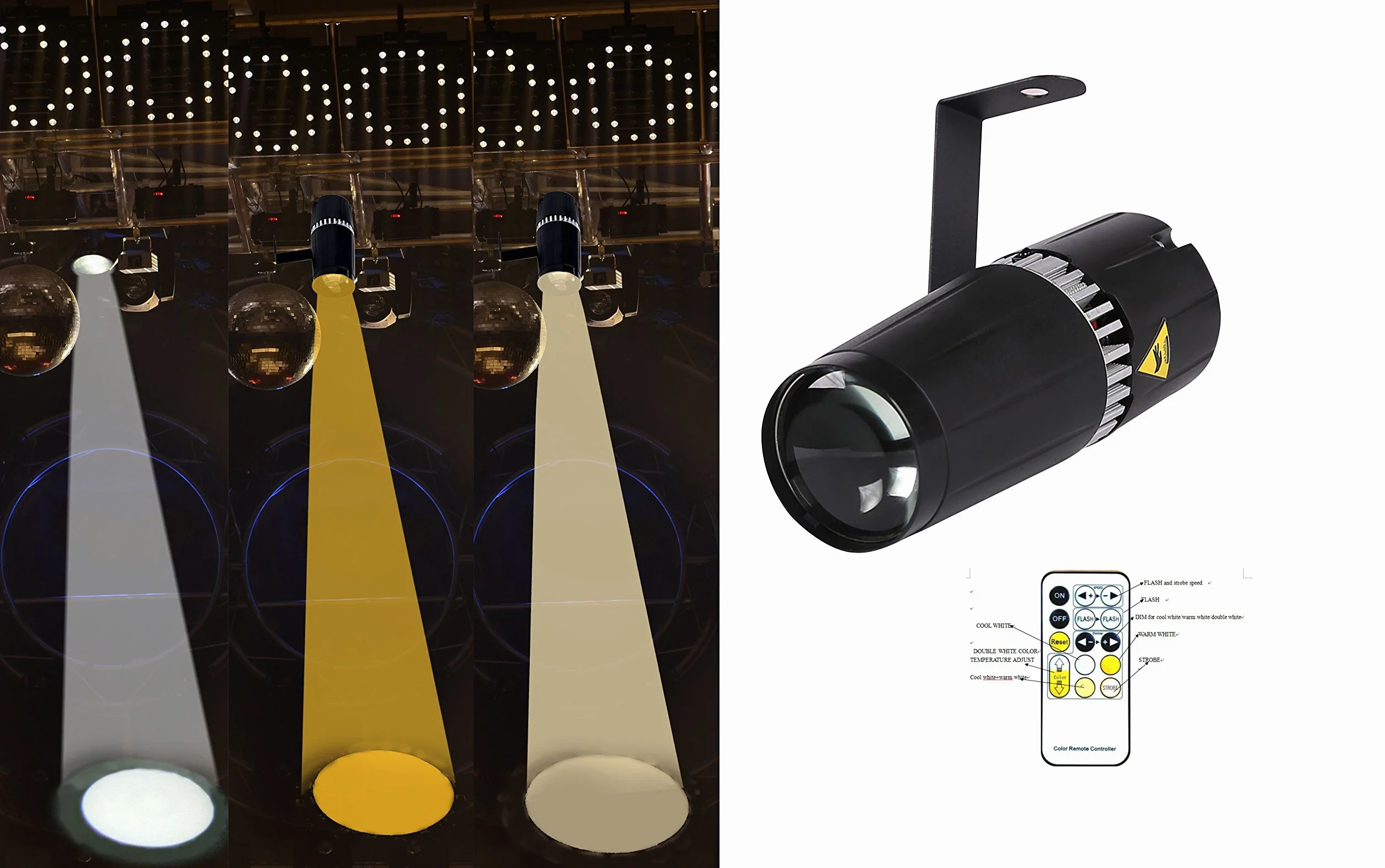LED 6 W fajna biel i ciepła biel 2 w 1 LED pinspot firmy hf - controller